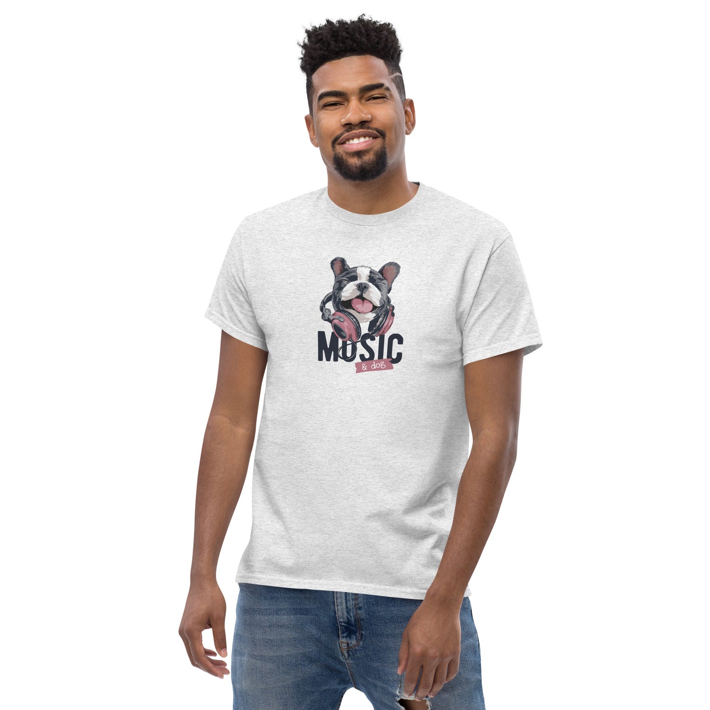 T-shirt classique unisexe - ANIMAUX CHIEN MUSIQUE - GRAND