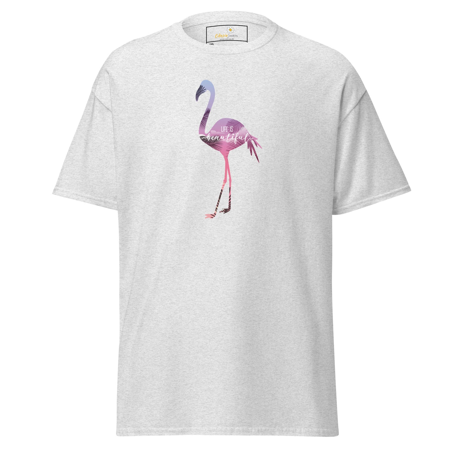 Heren klassiek t-shirt - WILDLIFE FLAMINGO - GROOT