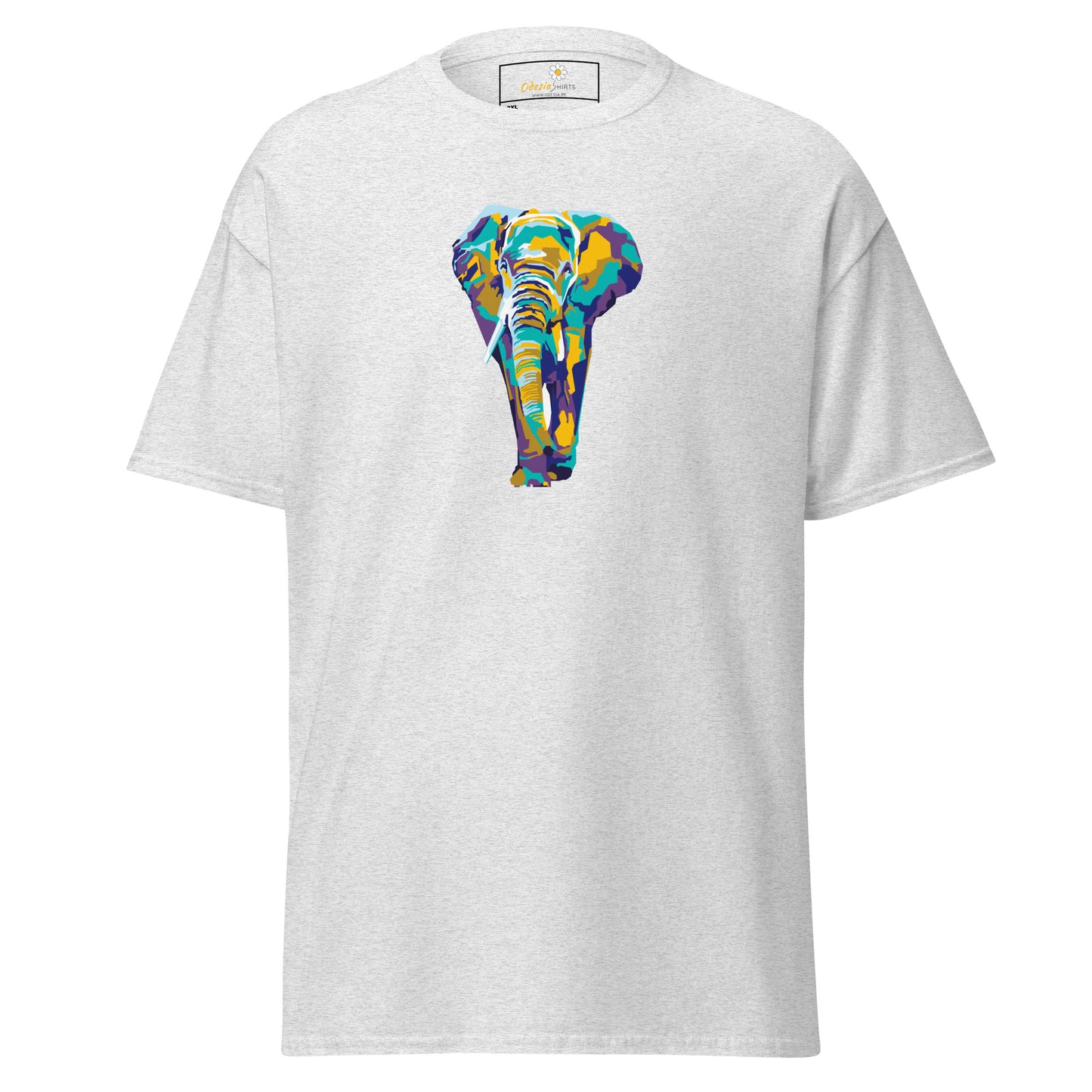 Heren klassiek t-shirt - WILDLIFE ELEPHANT KLEURRIJK - GROOT