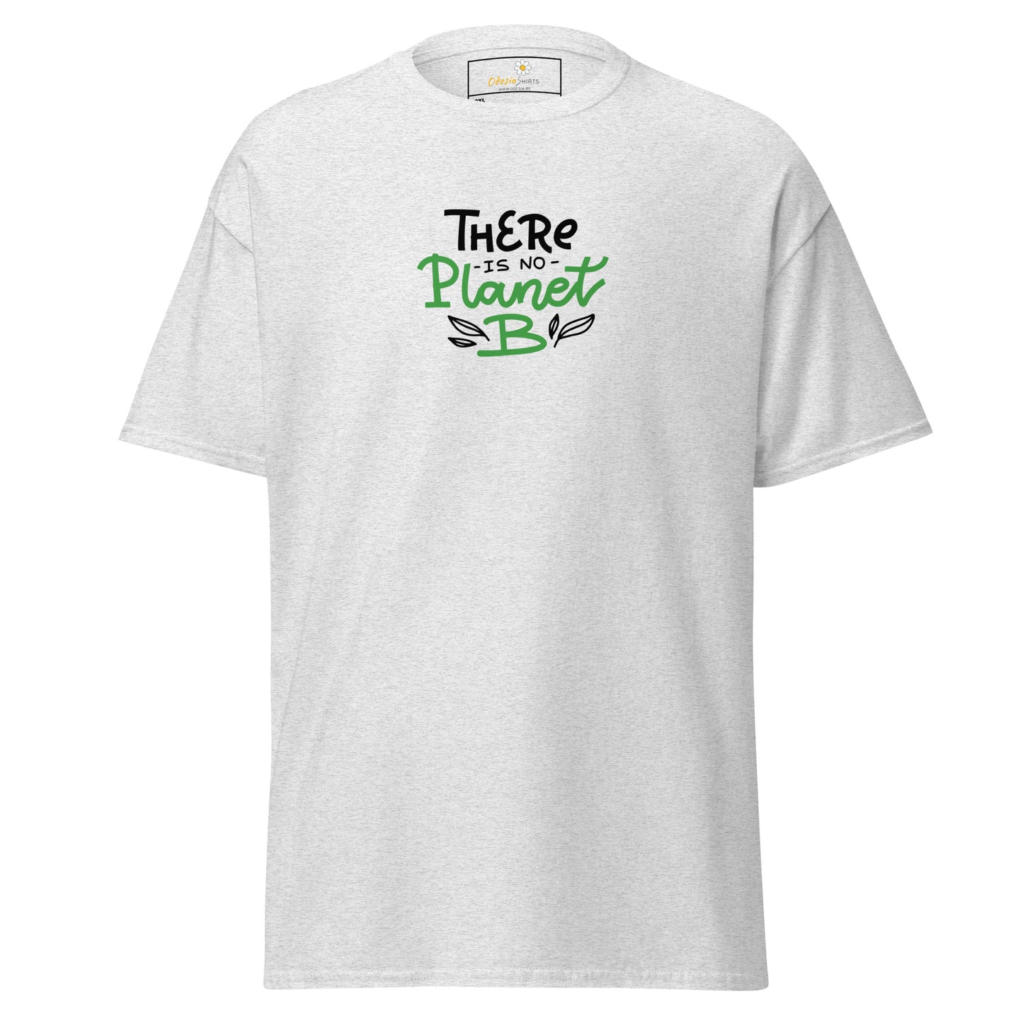 Heren klassiek t-shirt - VEGECOLO ER IS GEEN PLANEET B - GROOT