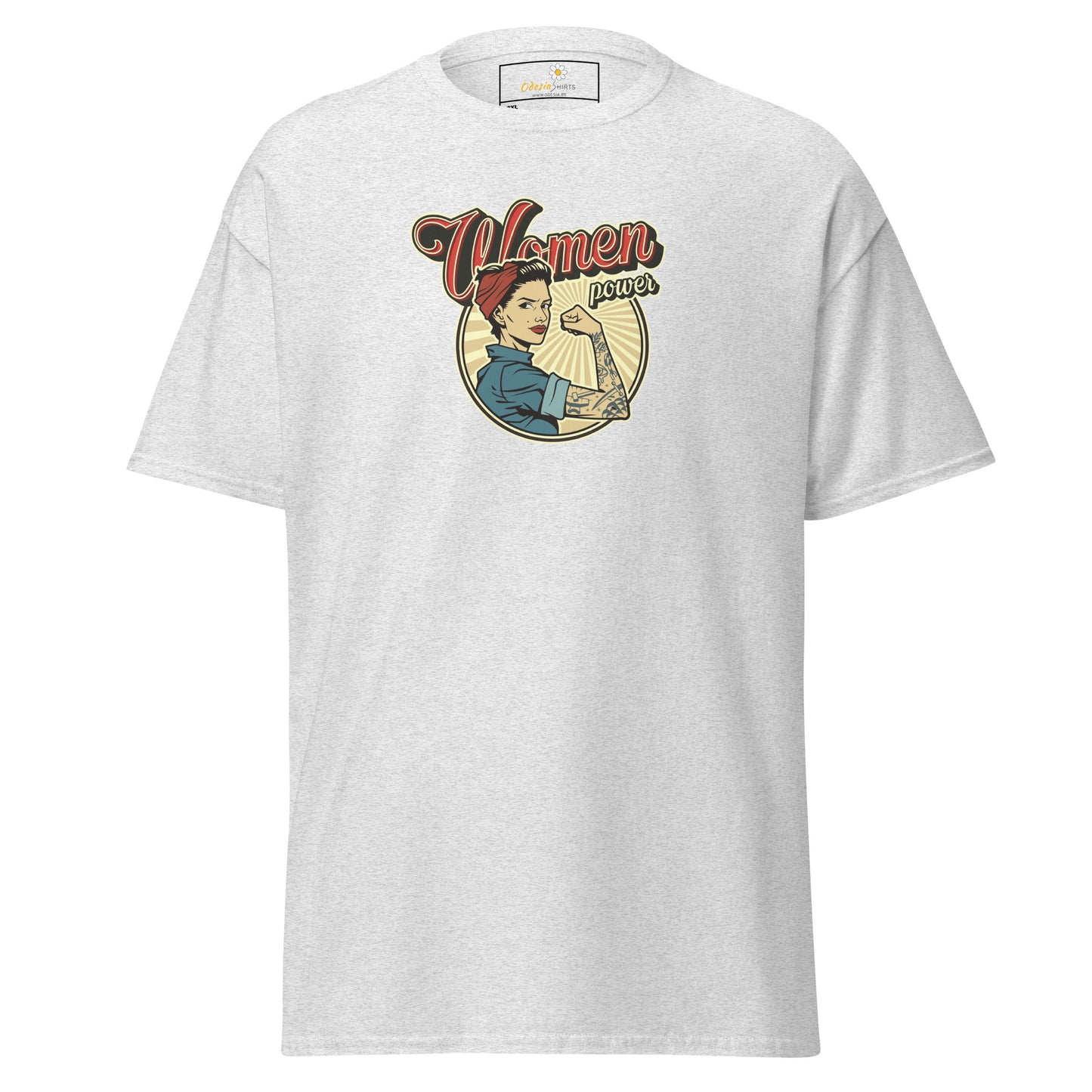 Klassiek heren t-shirt - VINTAGE WOMAN POWER - GROOT