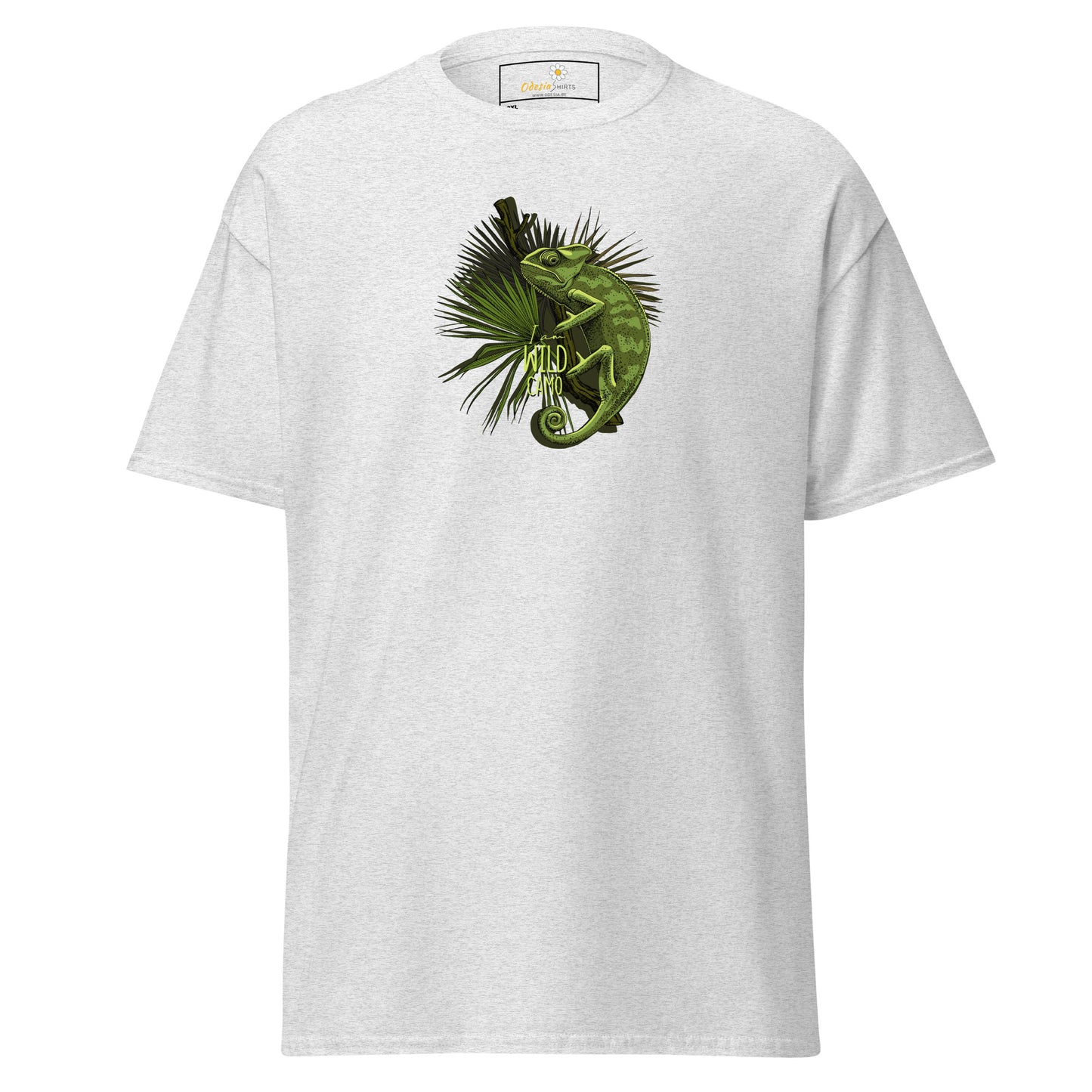 Heren klassiek t-shirt - WILDLIFE CAMELEON - GROOT