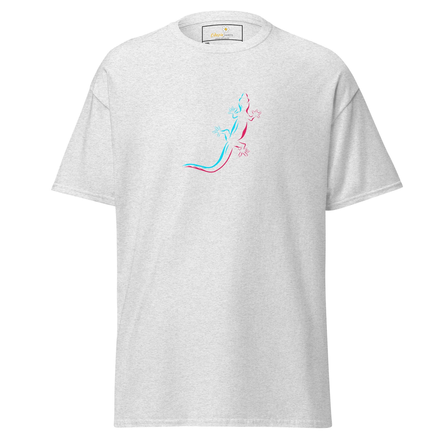 Heren klassiek t-shirt - WILDLIFE BLUE RED LIZARD - GROOT