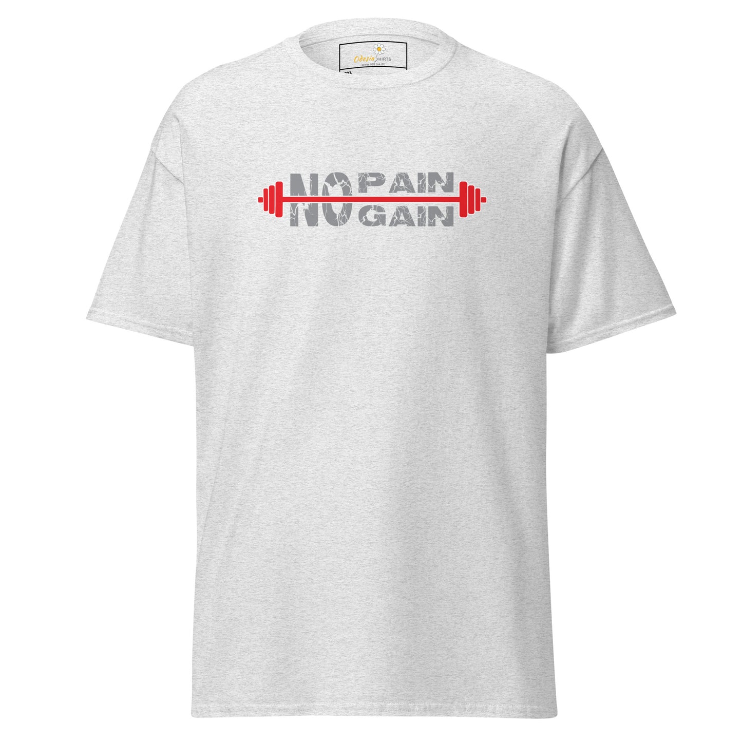 T-shirt classique pour homme - TEXT NO PAIN NO GAIN - GRAND
