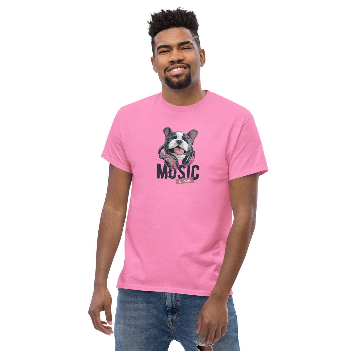 T-shirt classique unisexe - ANIMAUX CHIEN MUSIQUE - GRAND