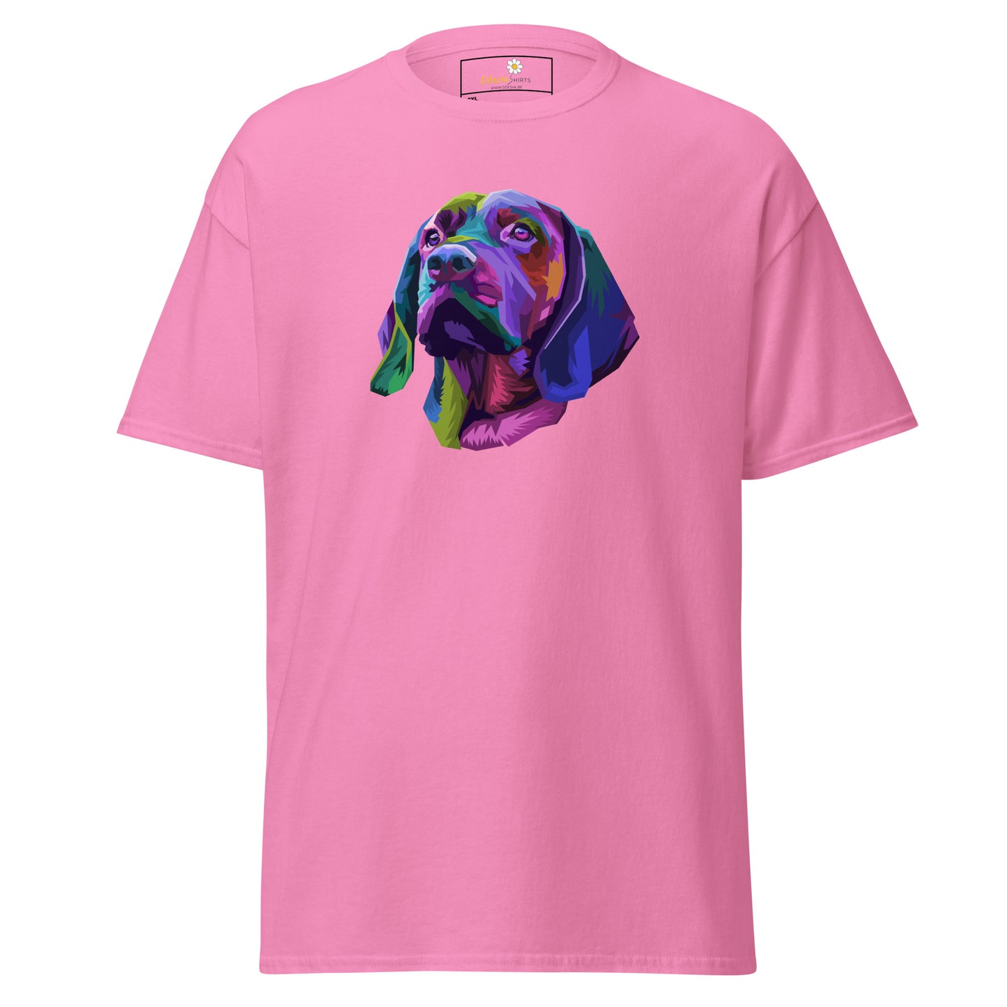 Unisex klassiek t-shirt - ANIMALS COLORFULL DOGHEAD - GROOT