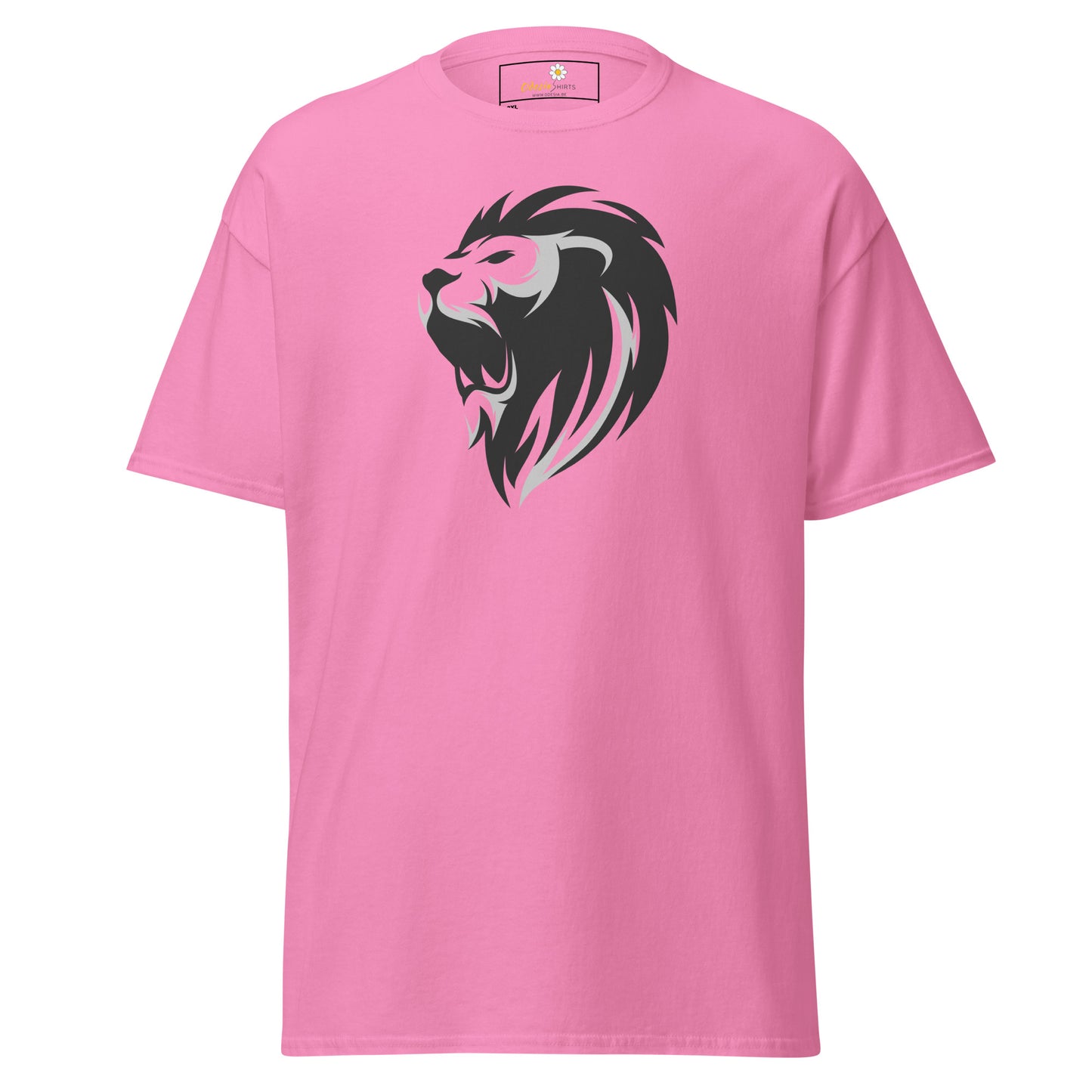 Heren klassiek t-shirt - WILDLIFE LION HEAD GREY - GROOT