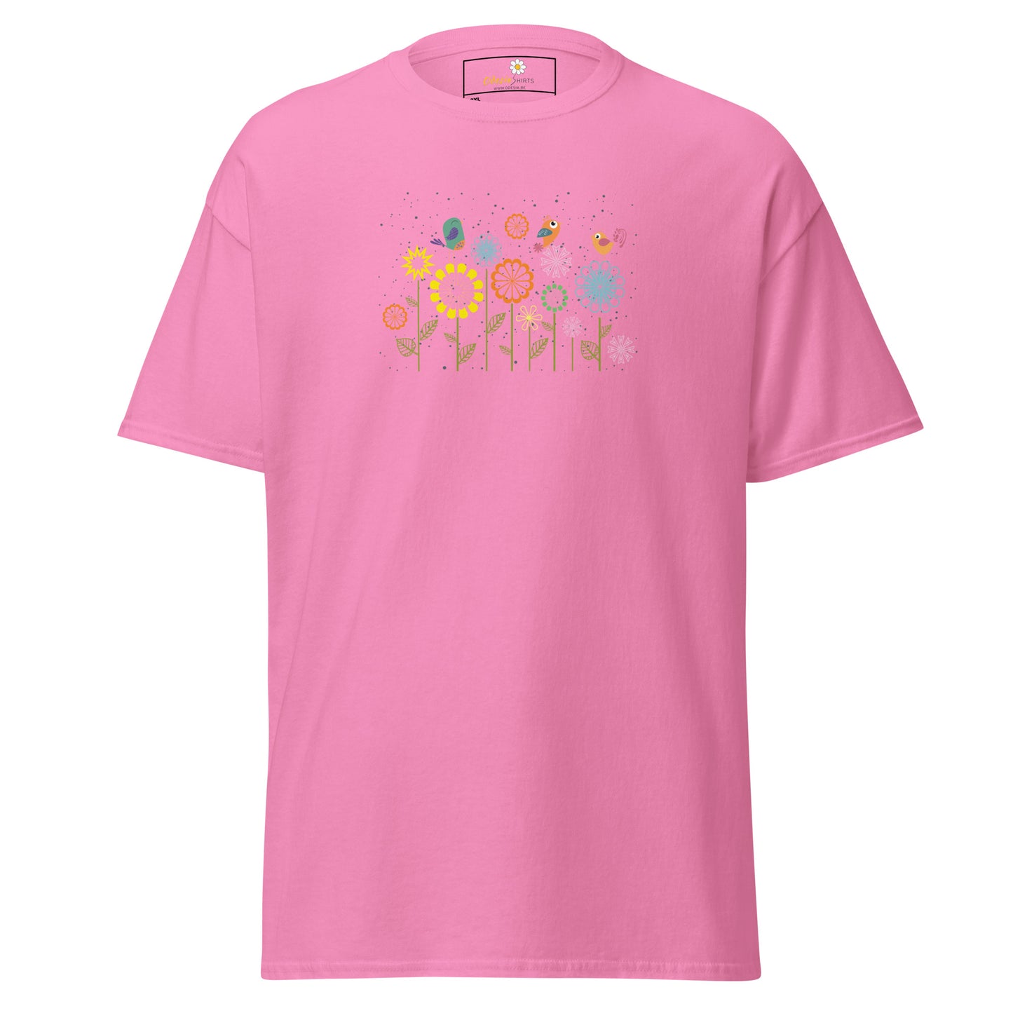 Klassieke t-shirts voor heren - DIEREN VOGELS OP BLOEMEN - GROOT