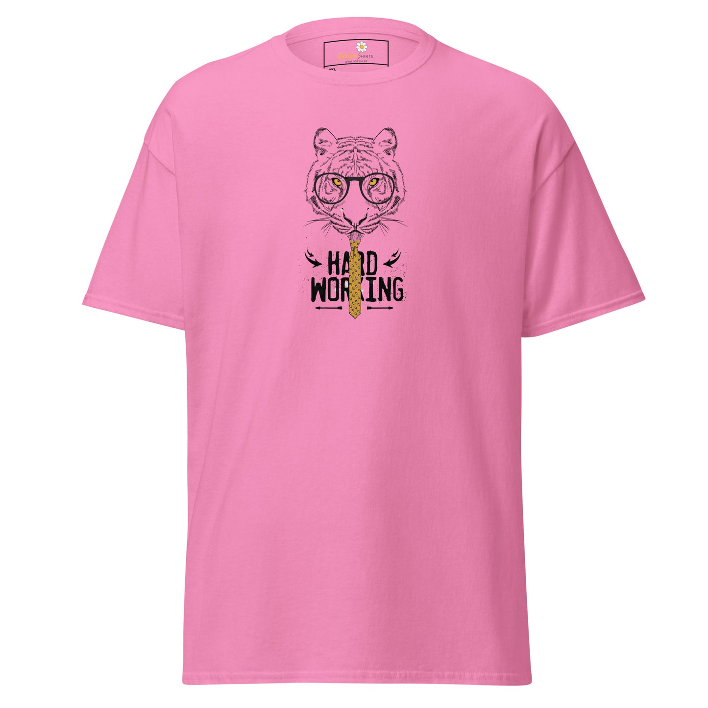 Heren klassiek t-shirt - WILDLIFE TIGER HARD WORKING - GROOT