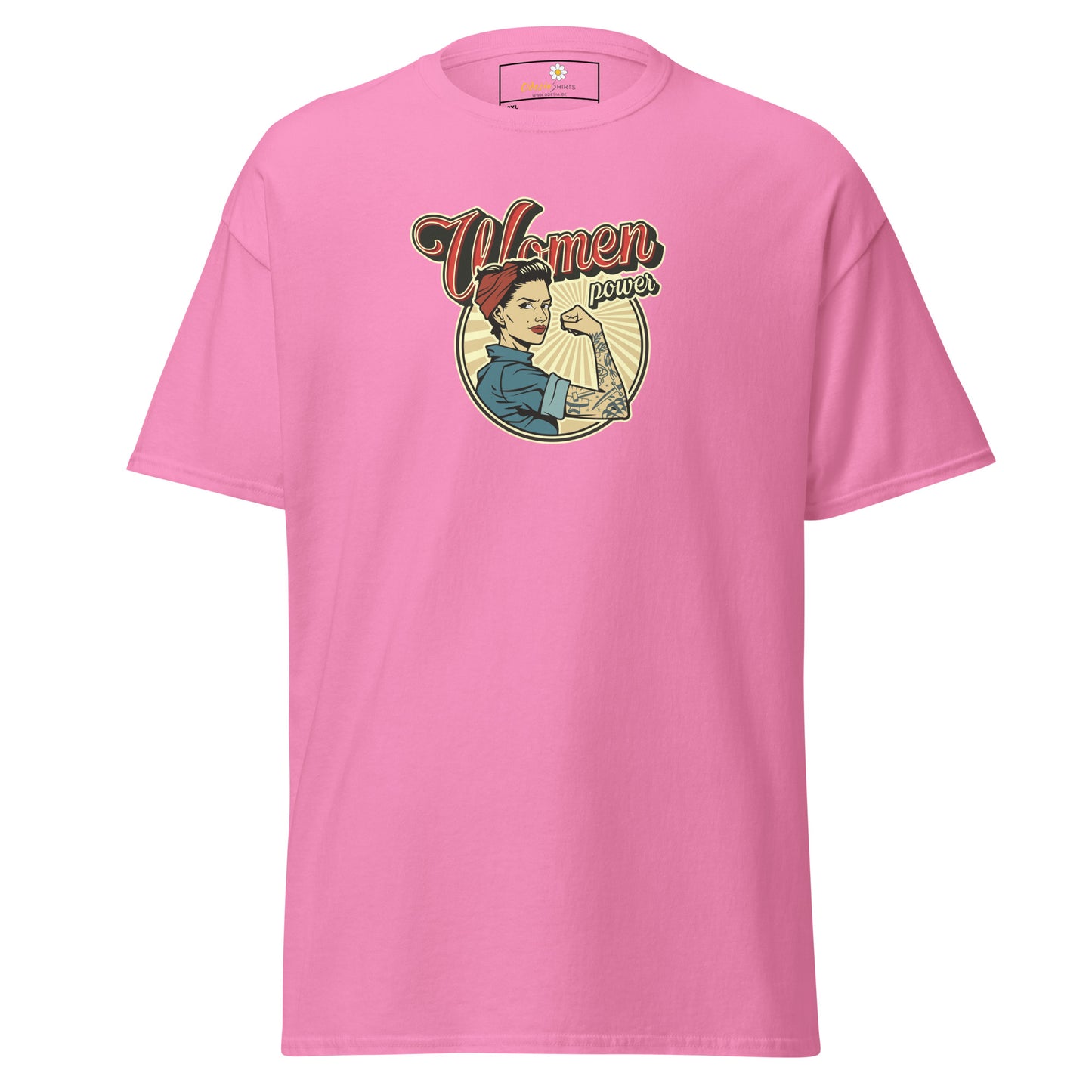 Klassiek heren t-shirt - VINTAGE WOMAN POWER - GROOT