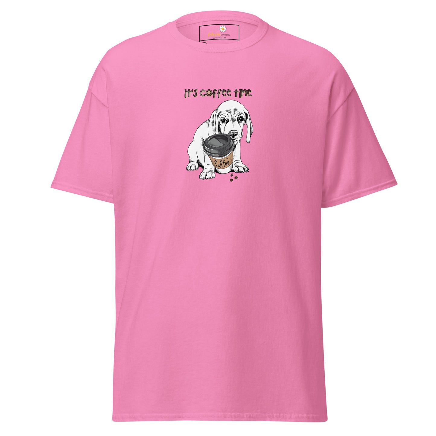 T-shirt classique unisexe - ANIMAUX CHIOT COFFEE TIME - GRAND