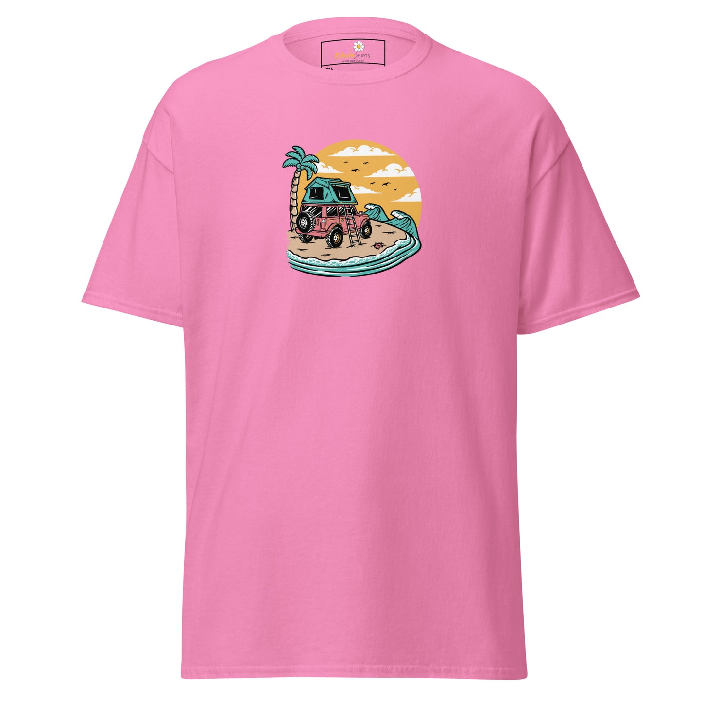 Heren klassiek t-shirt - SUMMER CAR TREE VIEW - GROOT