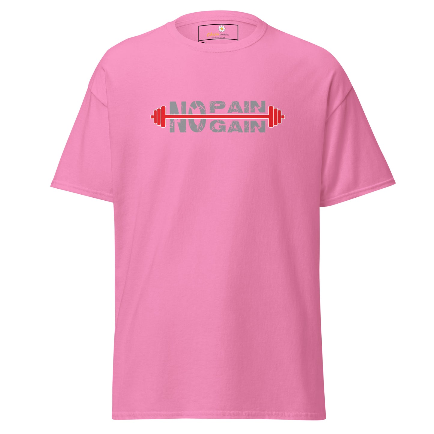 T-shirt classique pour homme - TEXT NO PAIN NO GAIN - GRAND