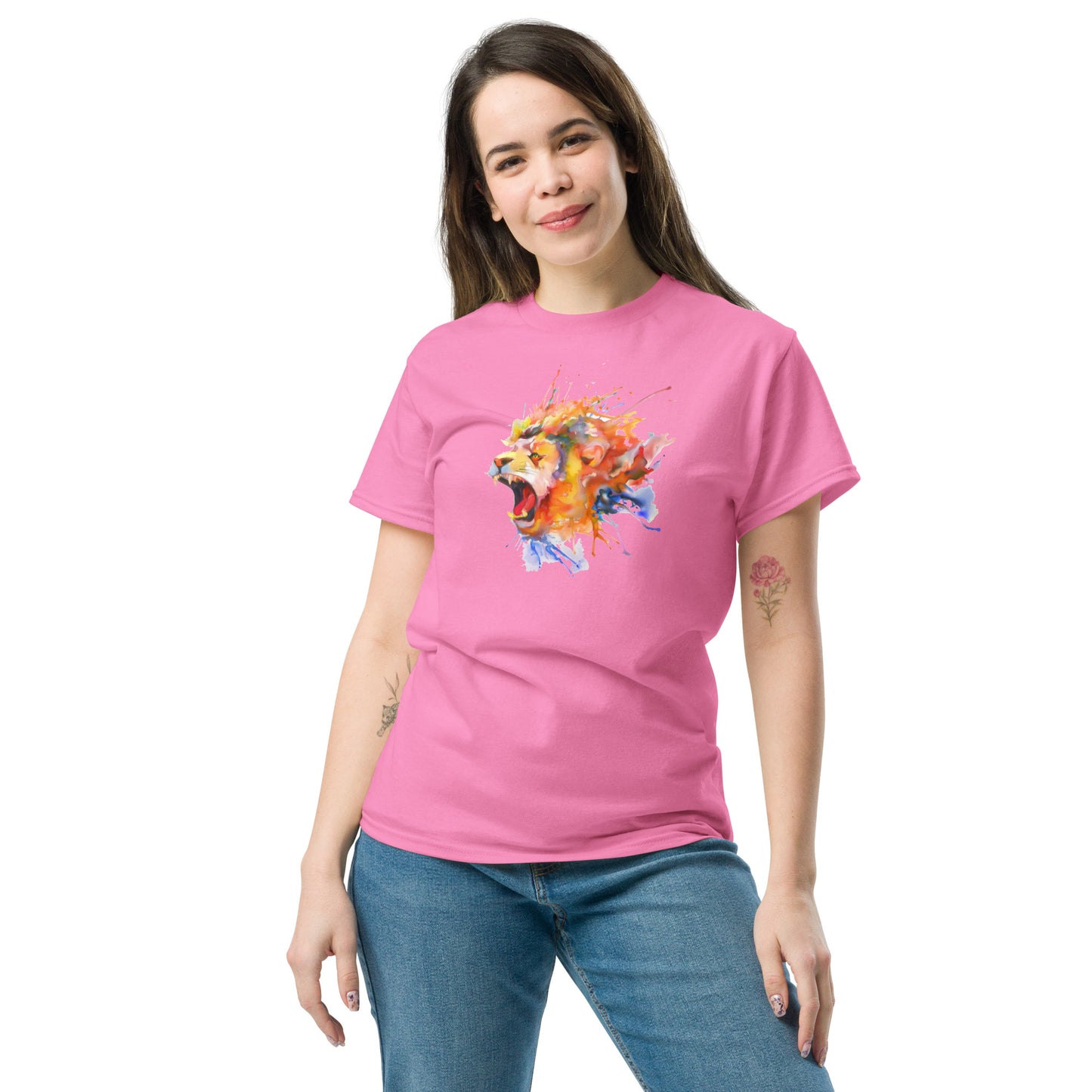 T-shirt classique pour homme - WILDLIFE LION WATERPAINTING - GRAND