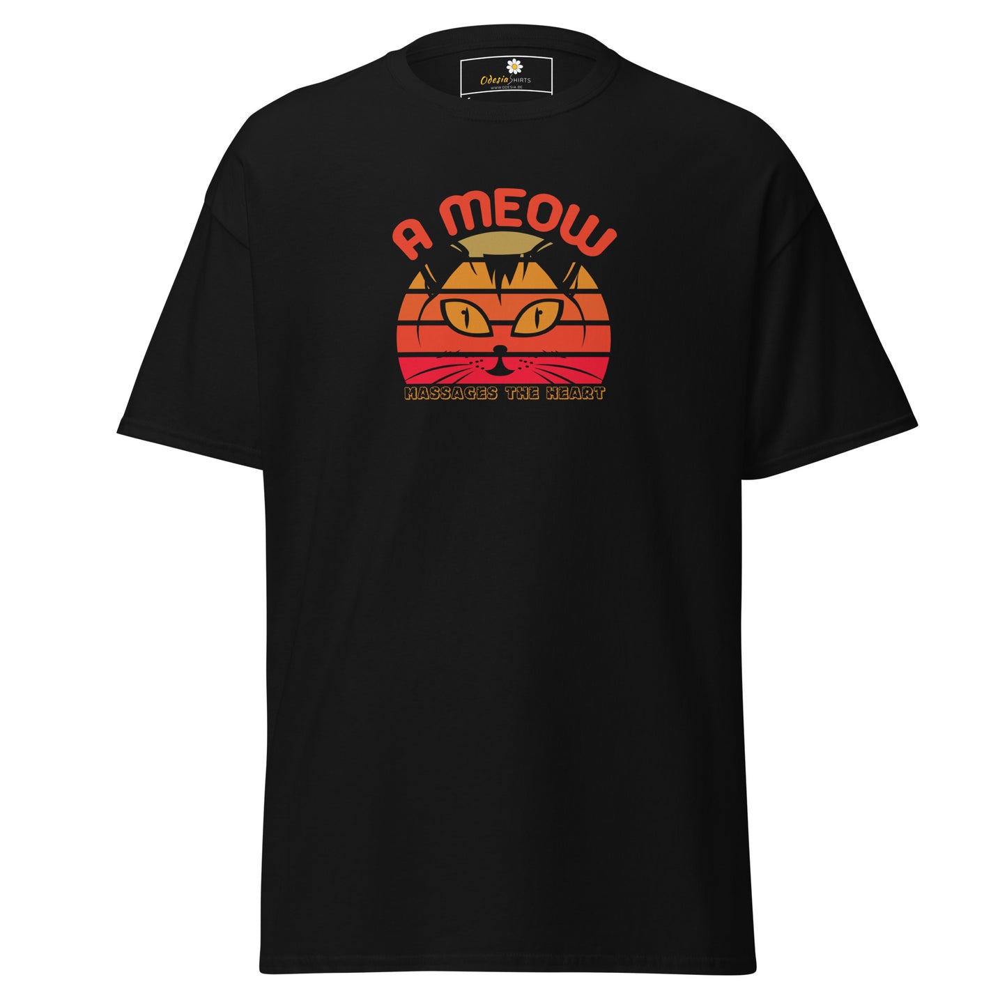 T-shirt classique unisexe - ANIMAUX UN CHAT MASSAGE LE CŒUR - RÉGULIER