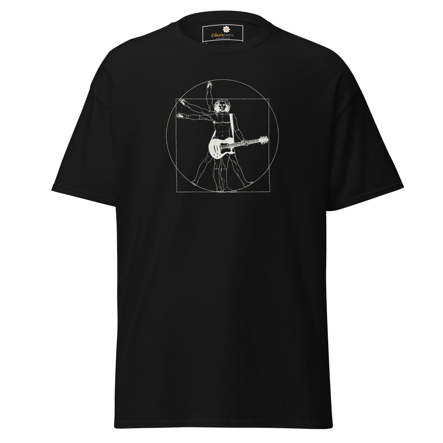 Unisex classic t-shirt - MUSIC LEONARDO DA VINCI GUITAR MAN - REGULAR