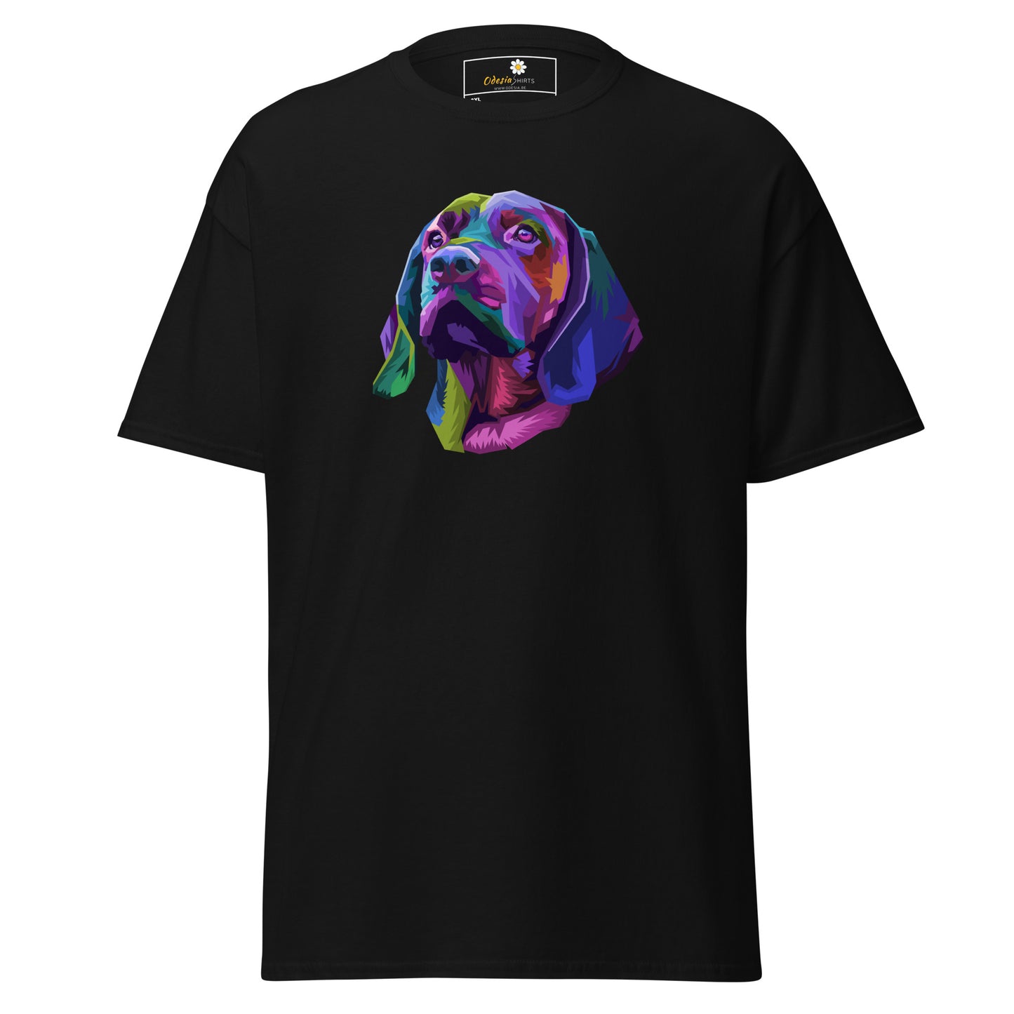 Unisex klassiek t-shirt - ANIMALS COLORFULL DOGHEAD - GROOT