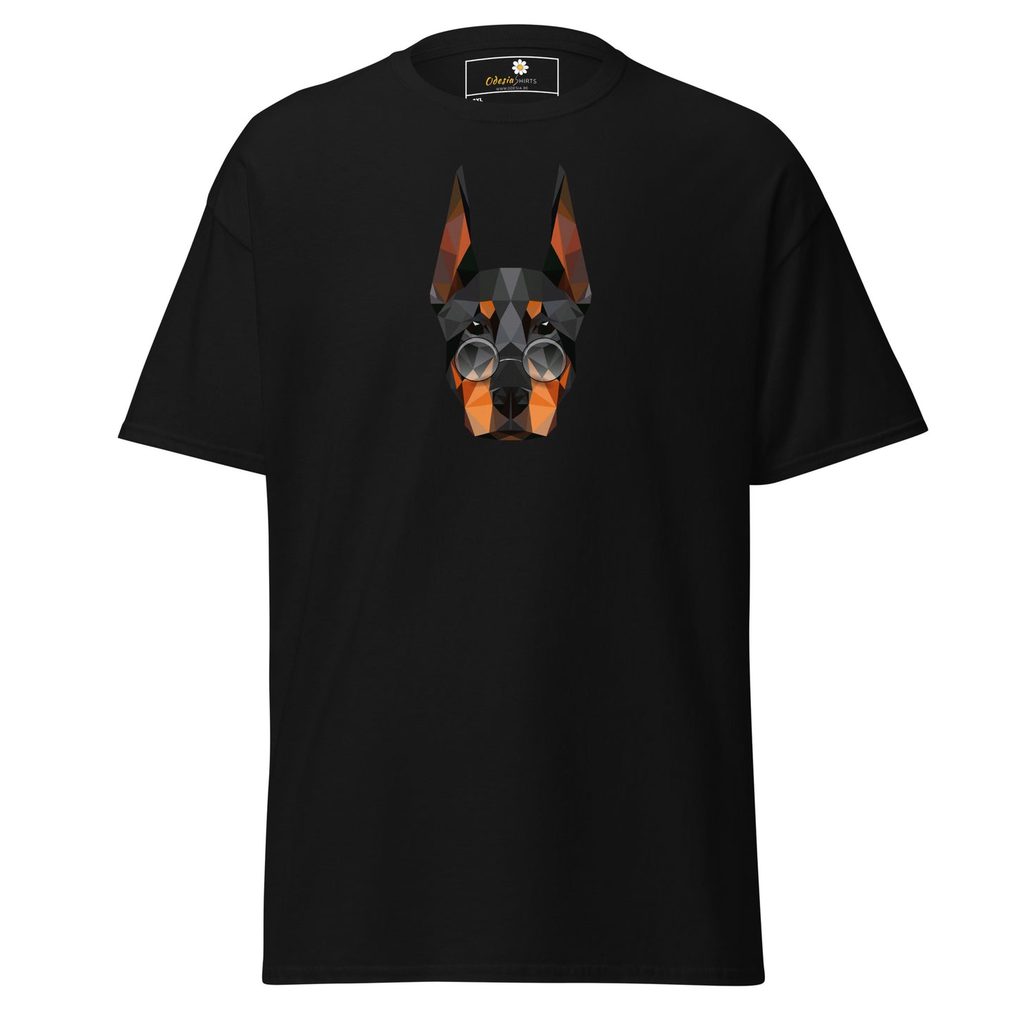 T-shirt classique unisexe - ANIMAUX TÊTE DE CHIEN LUNETTES - GRAND