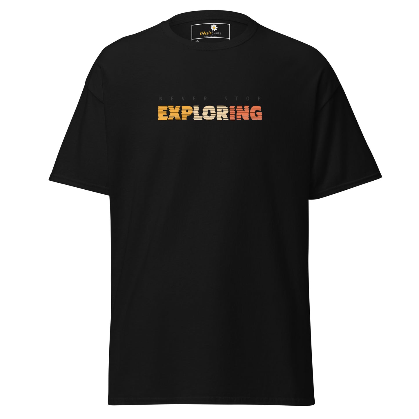 Unisex classic t-shirt - ADVENTURE TEXT NEVER STOP EXPLORING - BIG