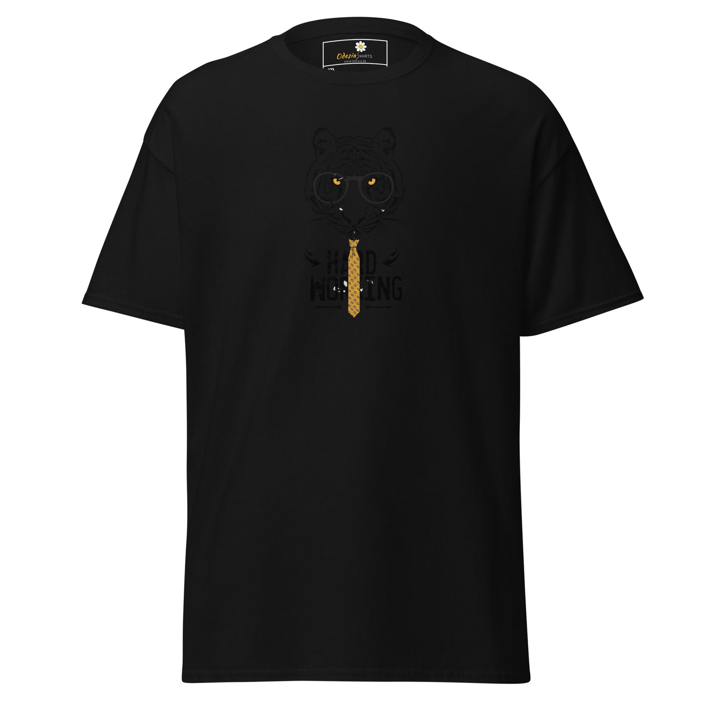 Heren klassiek t-shirt - WILDLIFE TIGER HARD WORKING - GROOT