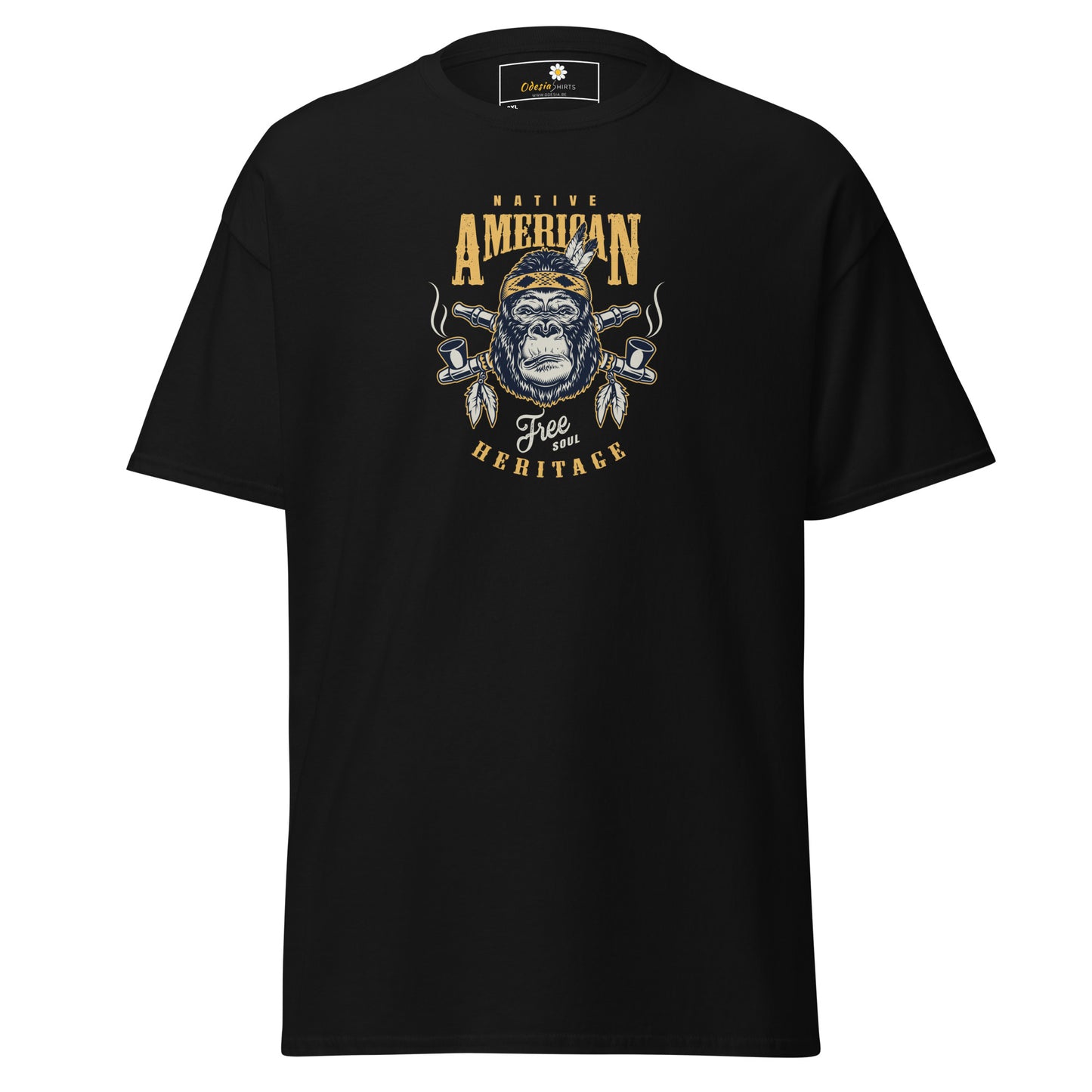 T-shirt classique pour homme - VINTAGE GORILLA NATIVE AMERICANS - GRAND