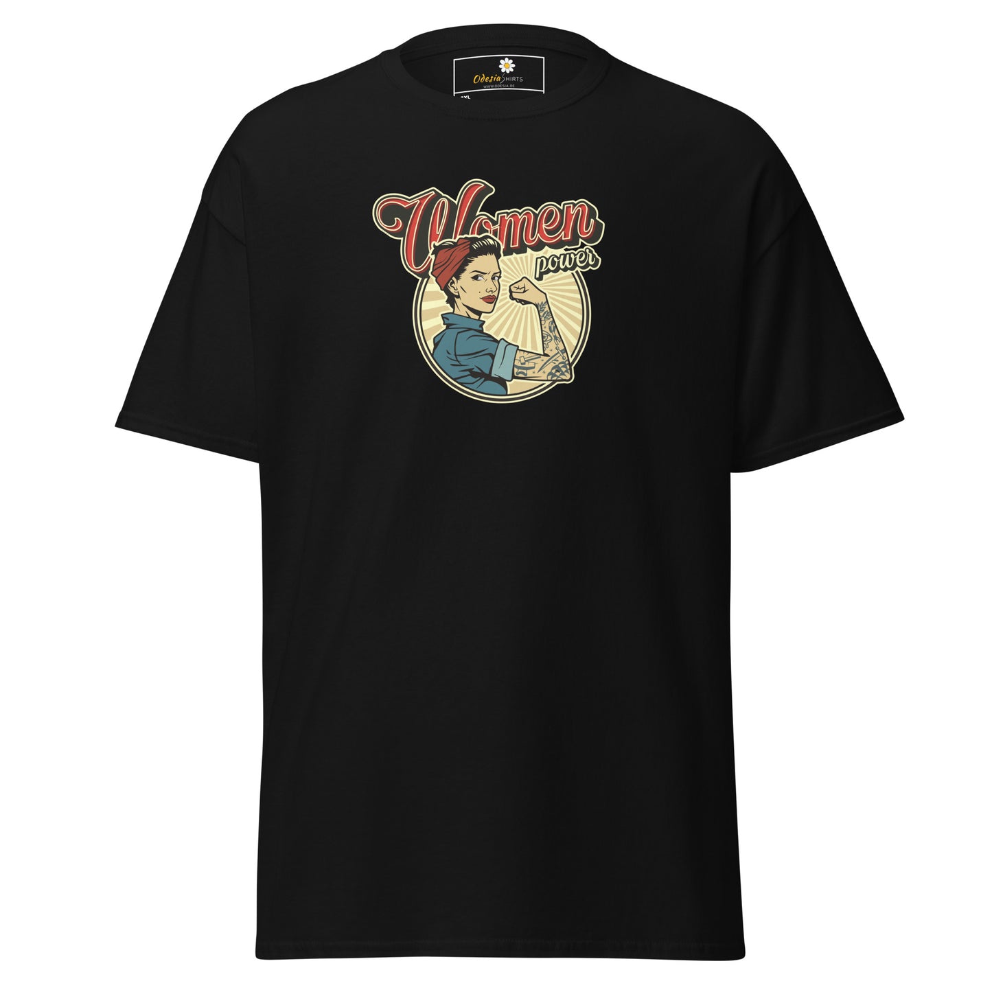 Klassiek heren t-shirt - VINTAGE WOMAN POWER - GROOT