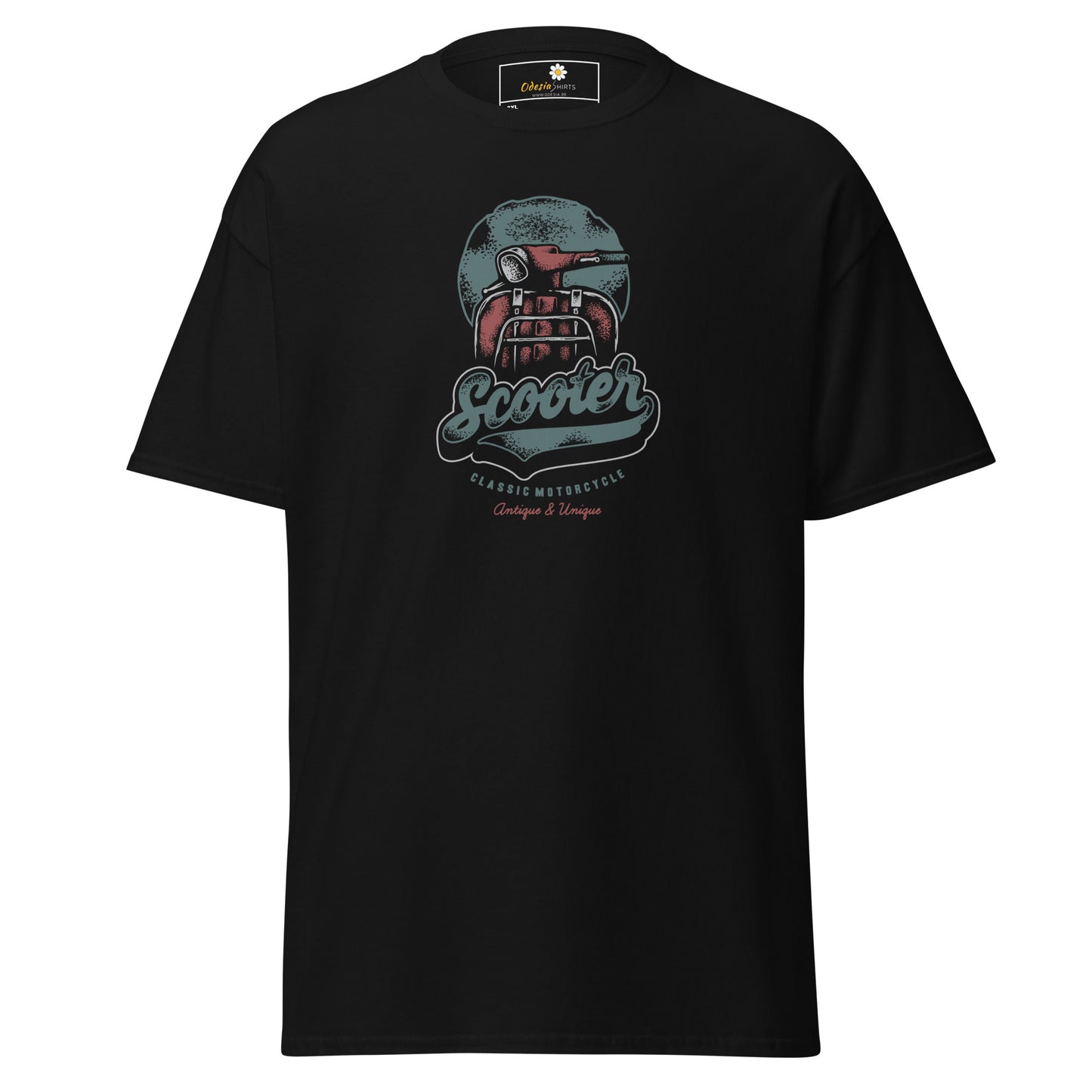 Heren klassiek t-shirt - VINTAGE SCOOTER - GROOT