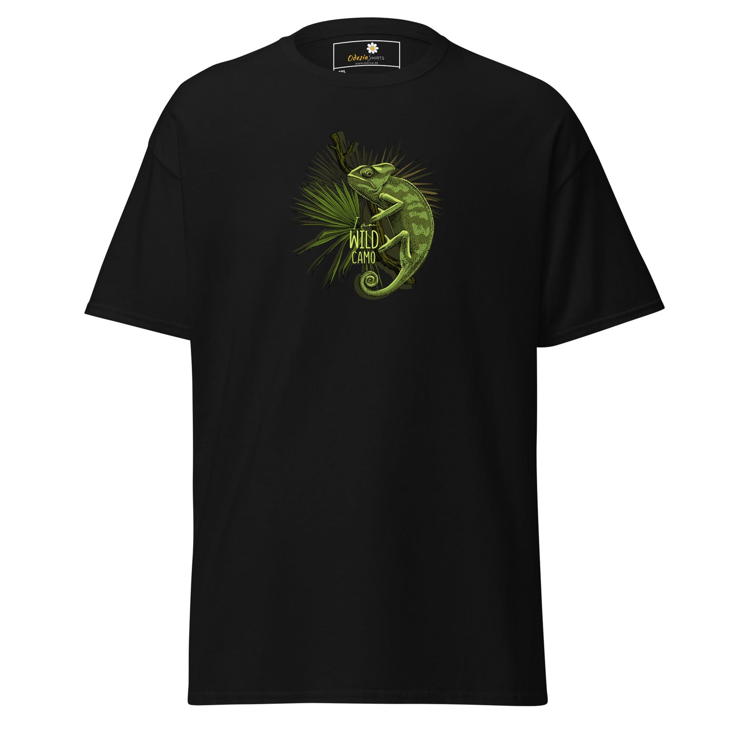Heren klassiek t-shirt - WILDLIFE CAMELEON - GROOT