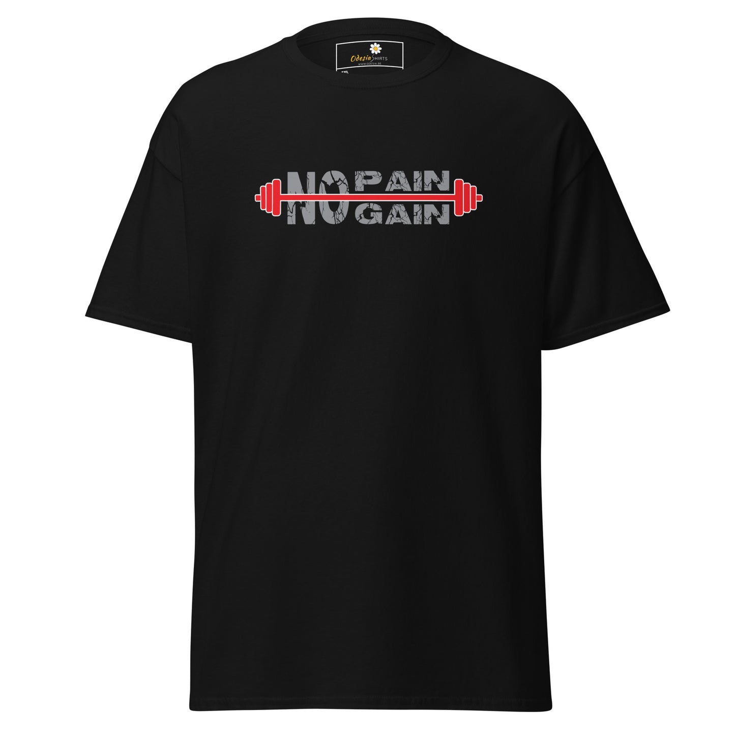 T-shirt classique pour homme - TEXT NO PAIN NO GAIN - GRAND