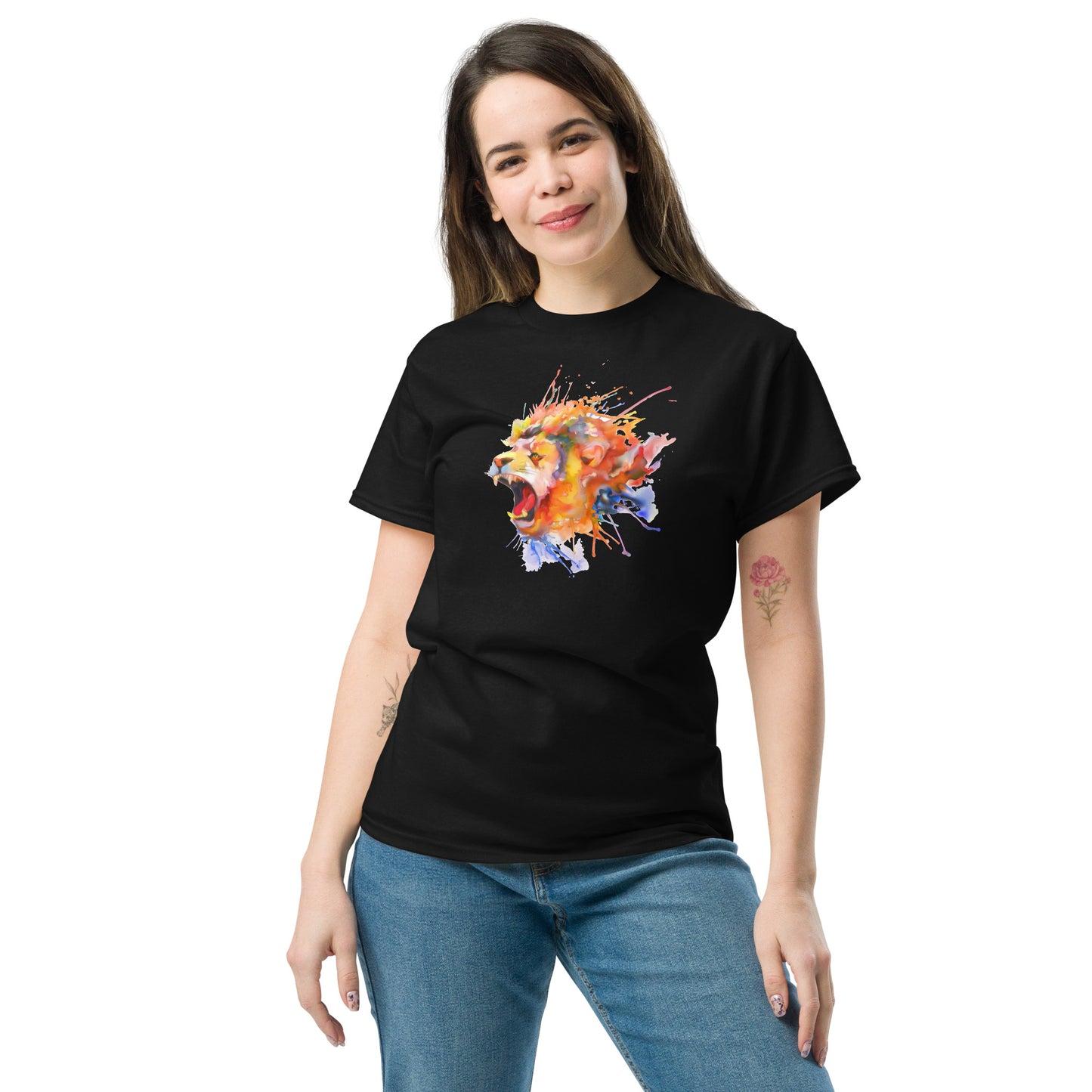 T-shirt classique pour homme - WILDLIFE LION WATERPAINTING - GRAND