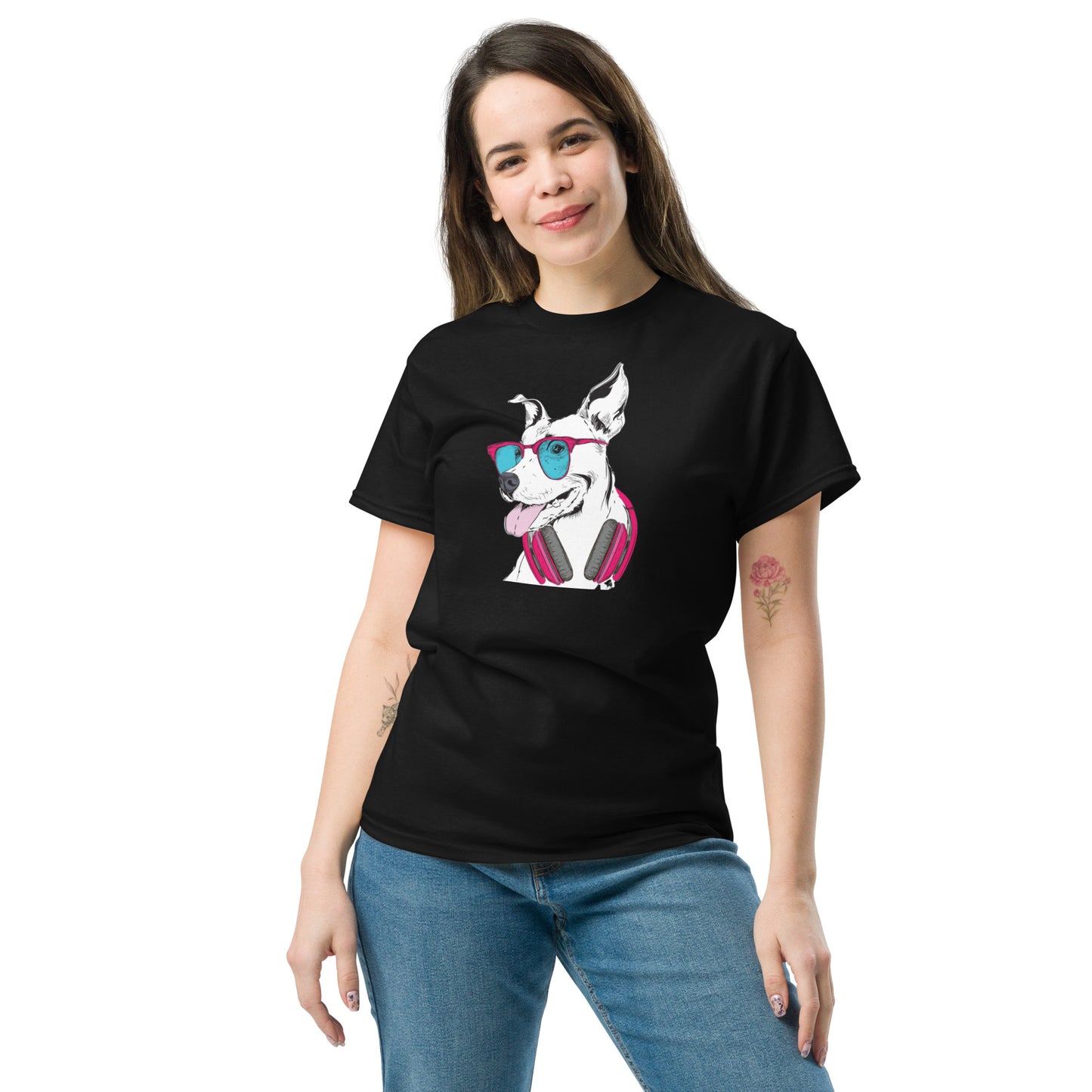 T-shirt classique unisexe - ANIMAUX MUSIQUE FUN CHIEN - GRAND