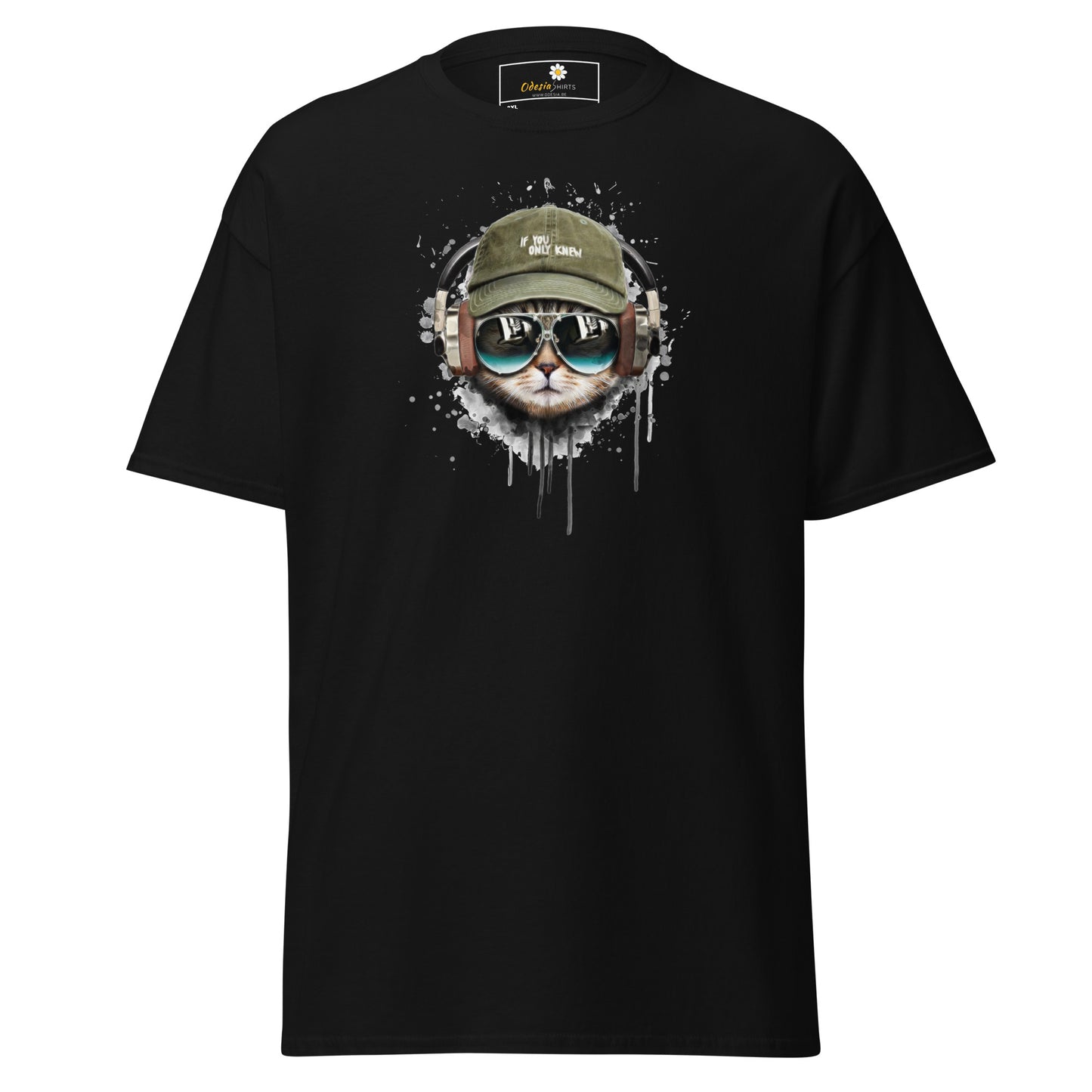 Unisex classic t-shirt - ANIMALS MUSIC CAT HAT - BIG