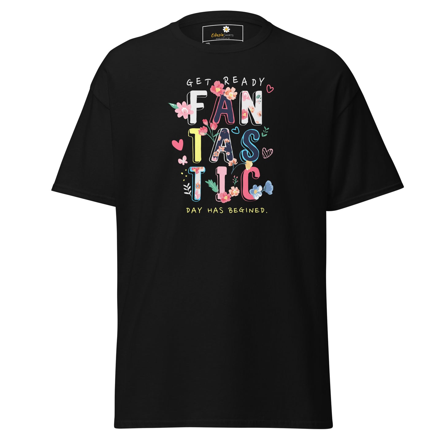 T-shirt classique pour homme - TEXTE UNE JOURNÉE FANTASTIQUE A COMMENCÉ - GRAND