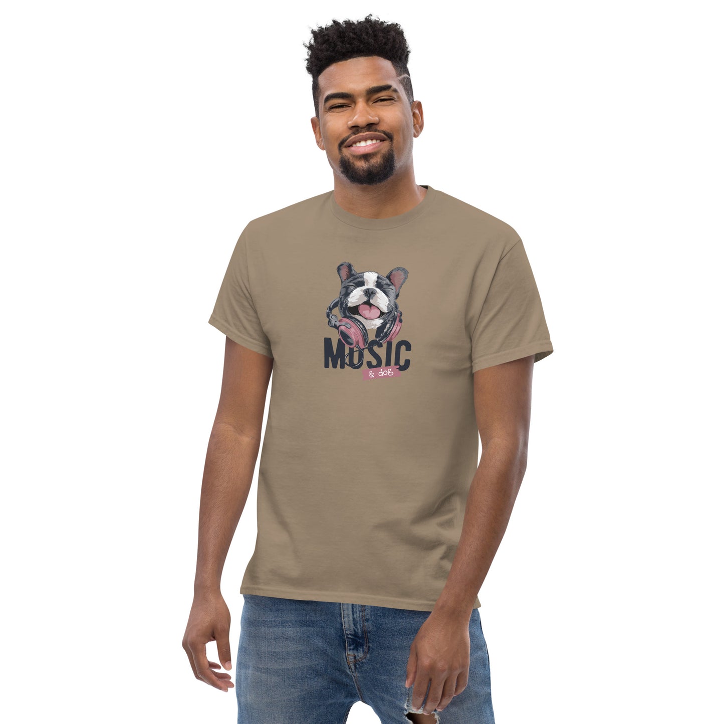 T-shirt classique unisexe - ANIMAUX CHIEN MUSIQUE - GRAND
