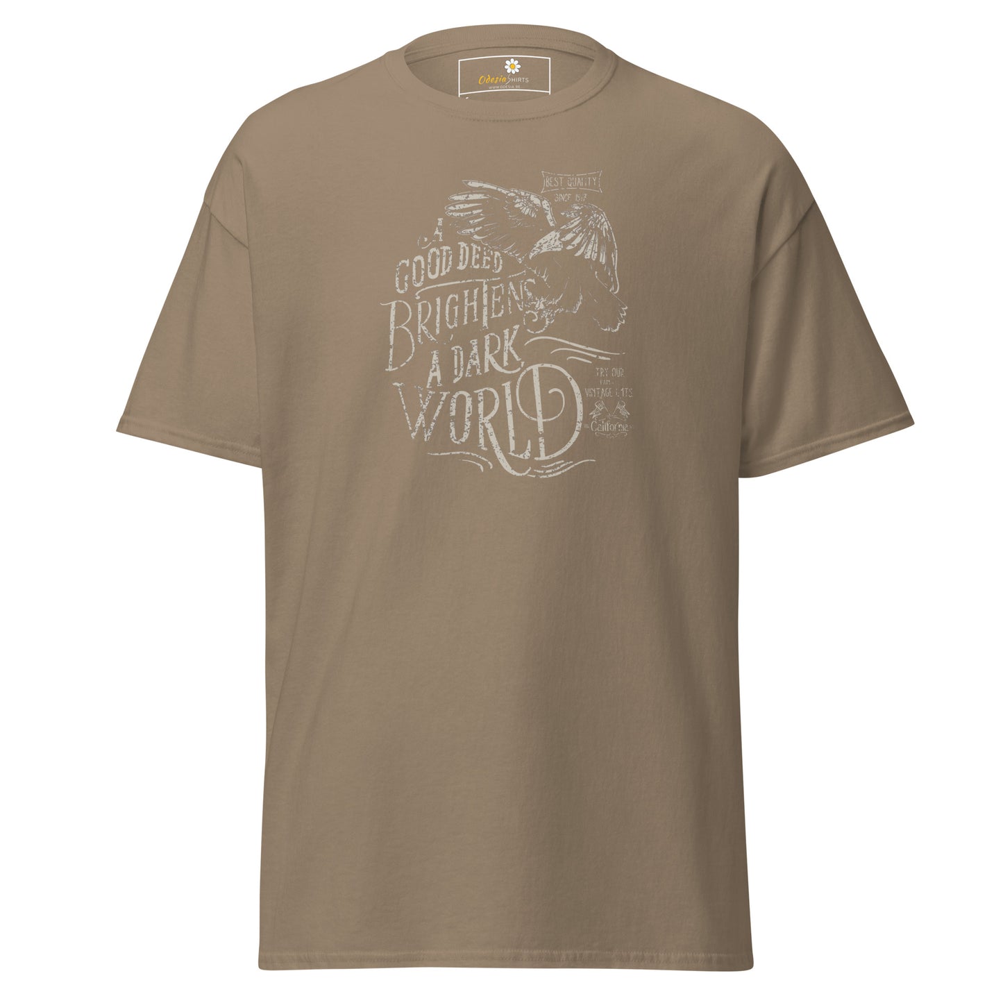 Unisex classic t-shirt - POSITIVE GOOD DEED BRIGHT WORLD - REGULAR