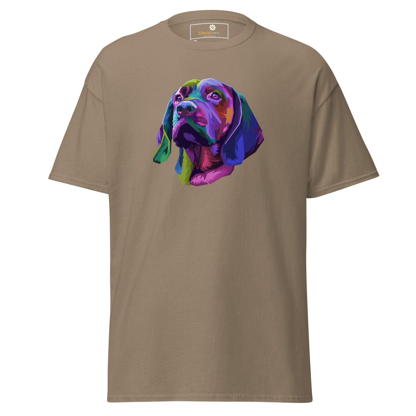 Unisex klassiek t-shirt - ANIMALS COLORFULL DOGHEAD - GROOT
