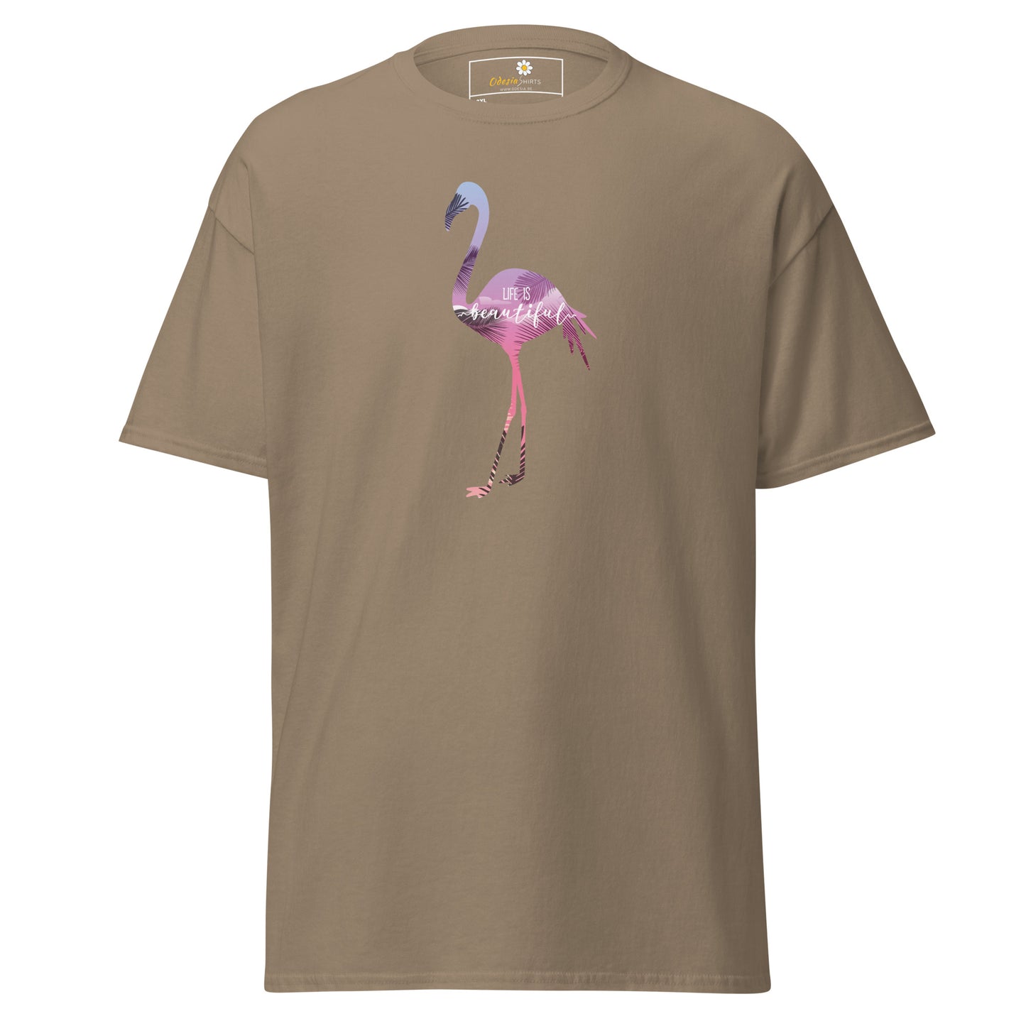Heren klassiek t-shirt - WILDLIFE FLAMINGO - GROOT