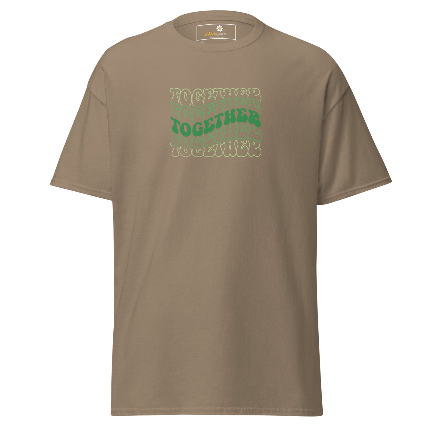 Heren klassiek t-shirt - TEXT POSITIVE TOGETHER - GROOT