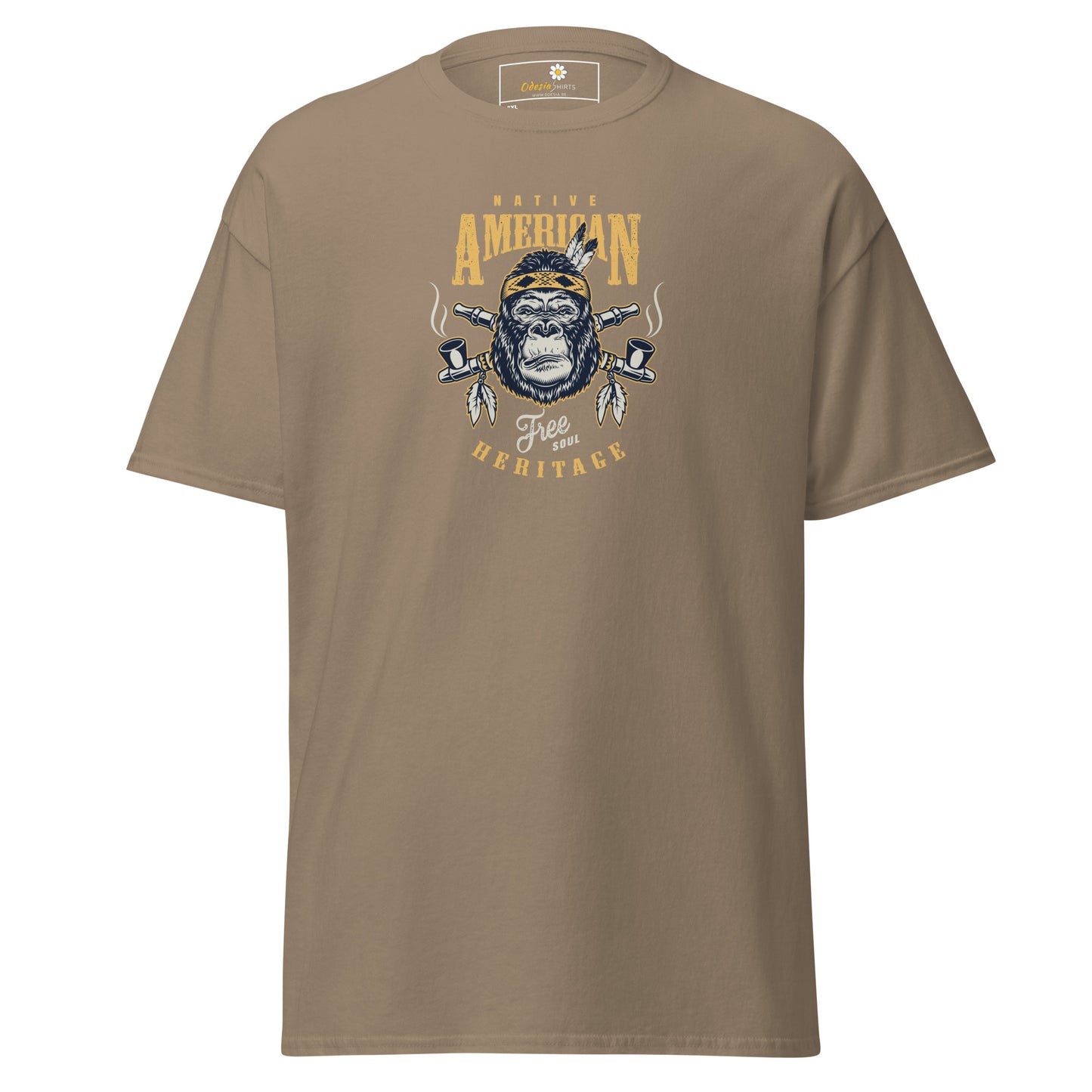T-shirt classique pour homme - VINTAGE GORILLA NATIVE AMERICANS - GRAND
