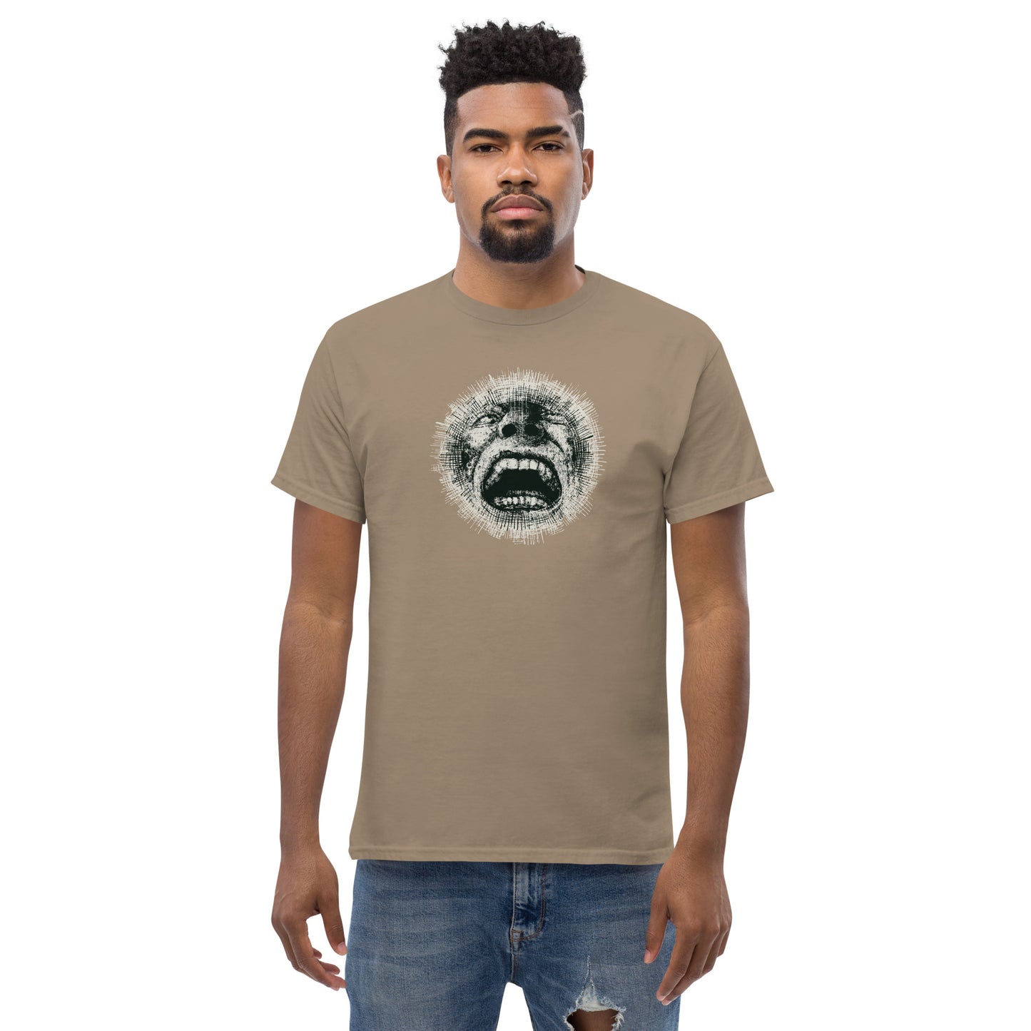 Unisex classic t-shirt - FANTASY SCREAMING HEAD - BIG
