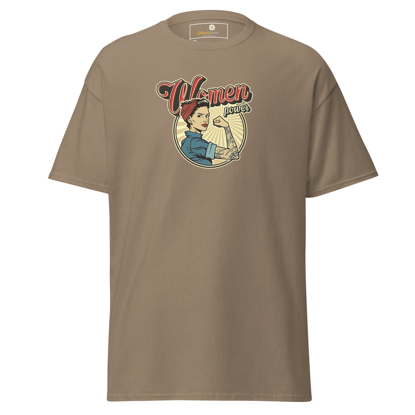 Klassiek heren t-shirt - VINTAGE WOMAN POWER - GROOT