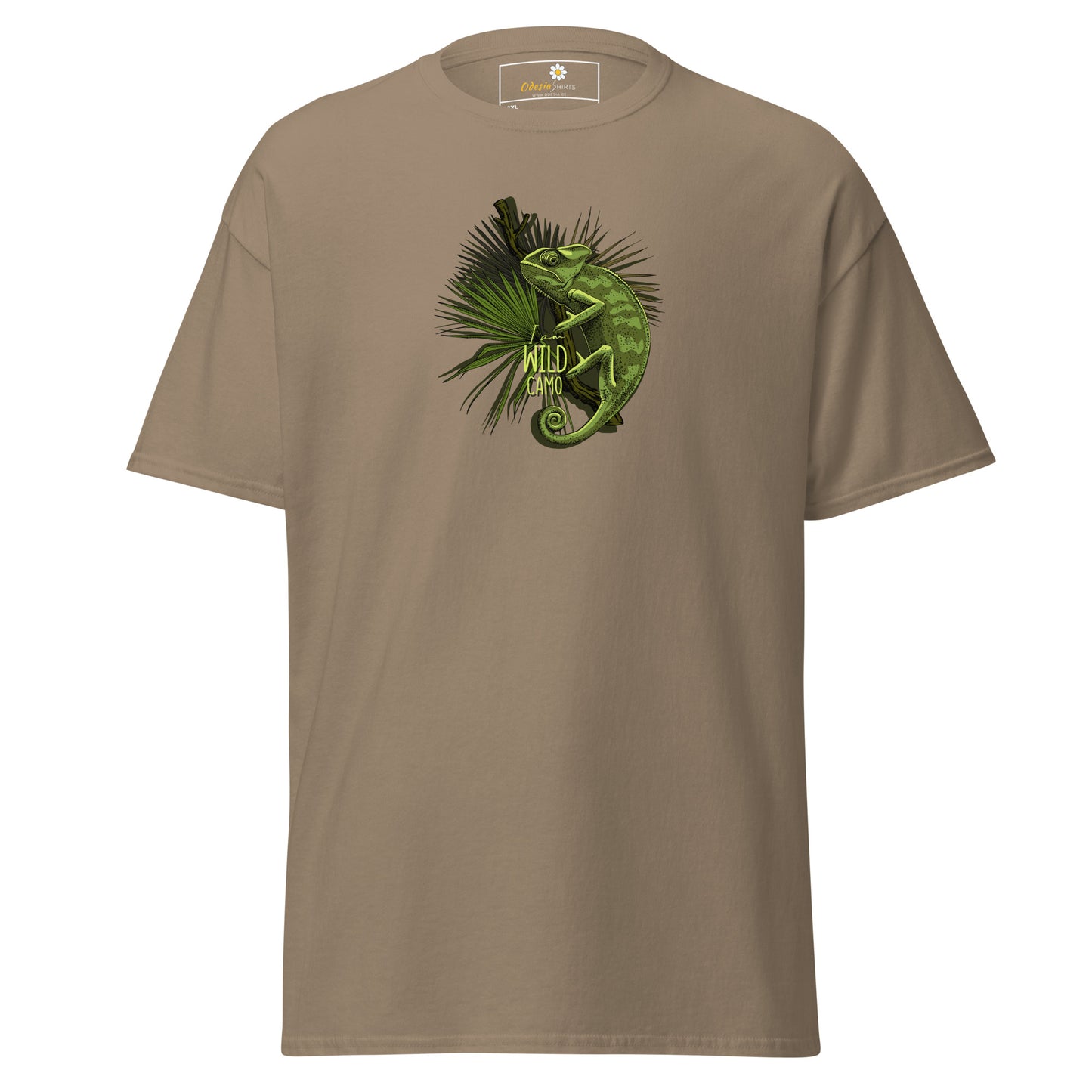 Heren klassiek t-shirt - WILDLIFE CAMELEON - GROOT