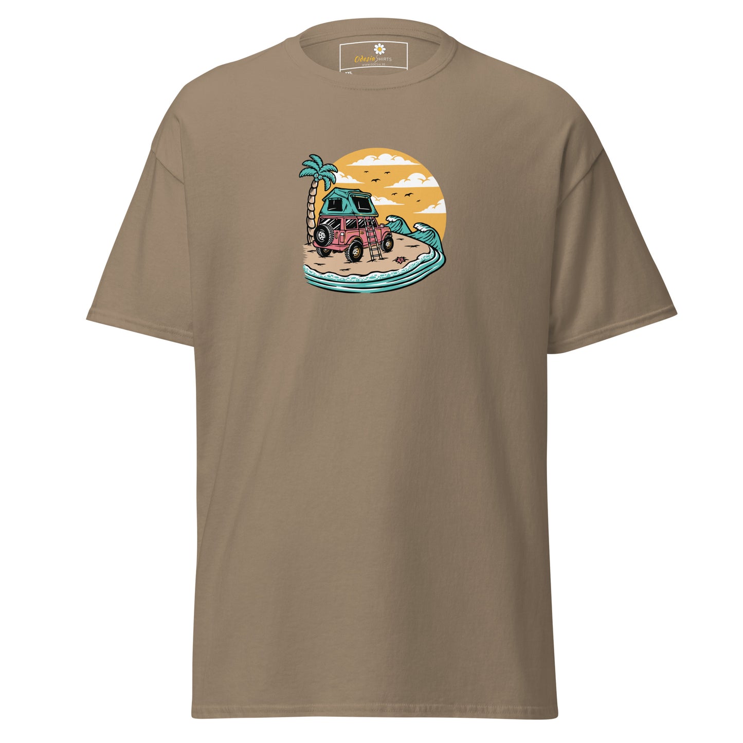Heren klassiek t-shirt - SUMMER CAR TREE VIEW - GROOT