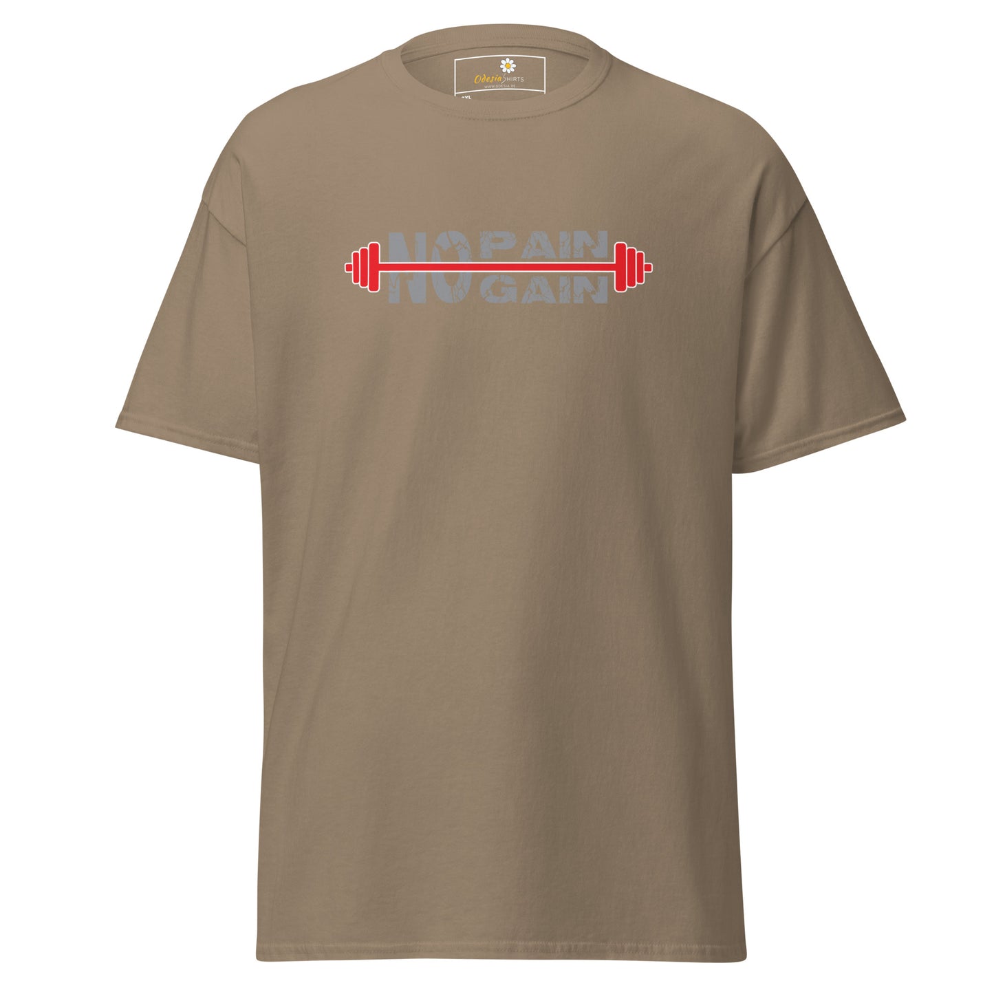 T-shirt classique pour homme - TEXT NO PAIN NO GAIN - GRAND