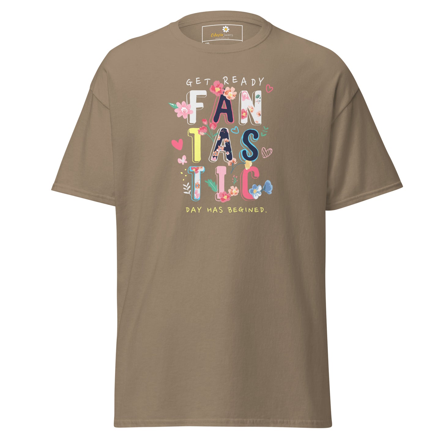 T-shirt classique pour homme - TEXTE UNE JOURNÉE FANTASTIQUE A COMMENCÉ - GRAND