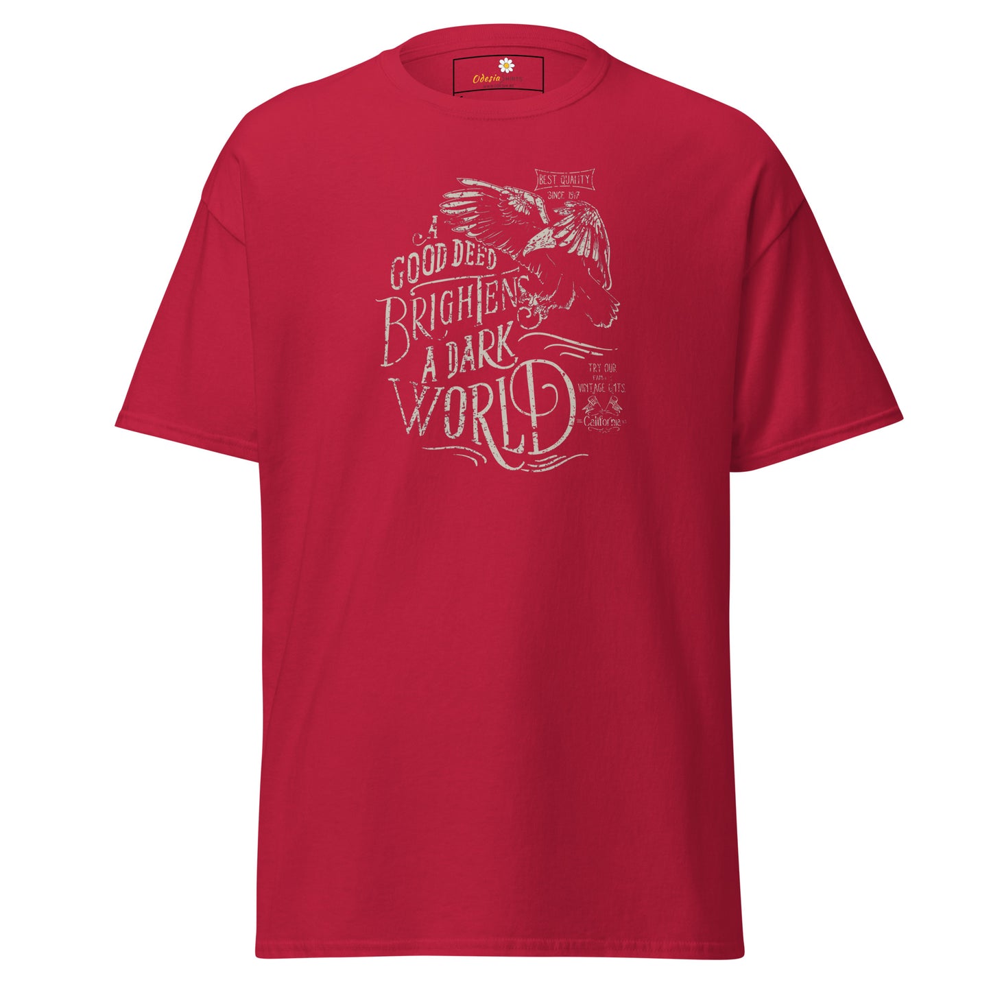 Unisex classic t-shirt - POSITIVE GOOD DEED BRIGHT WORLD - REGULAR