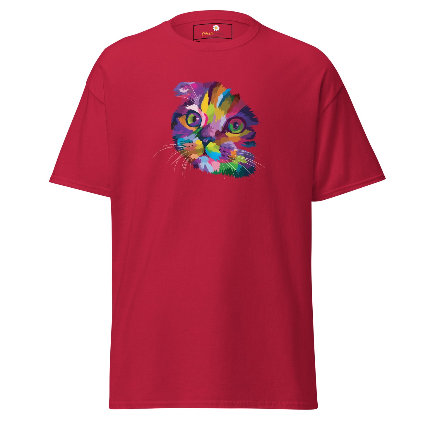 Unisex klassiek t-shirt - ANIMALS COLORFULL CATHEAD - GROOT
