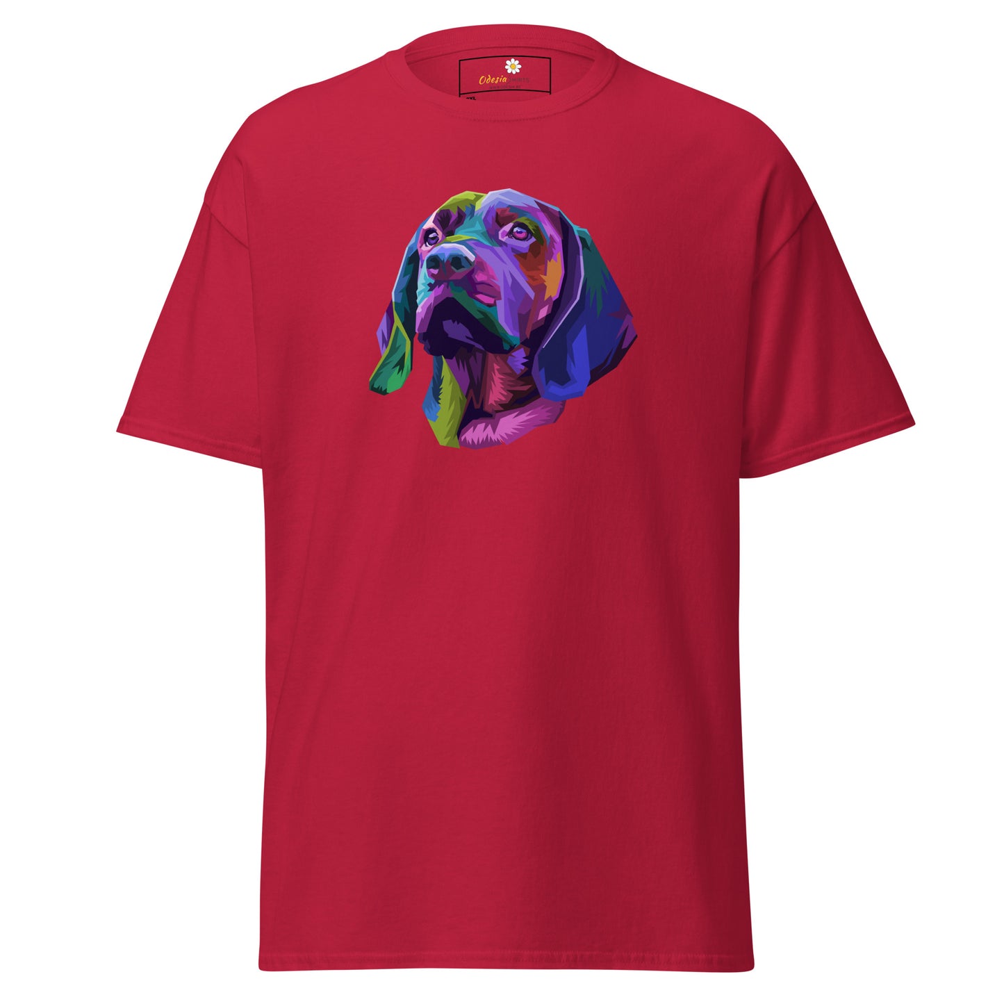 Unisex klassiek t-shirt - ANIMALS COLORFULL DOGHEAD - GROOT