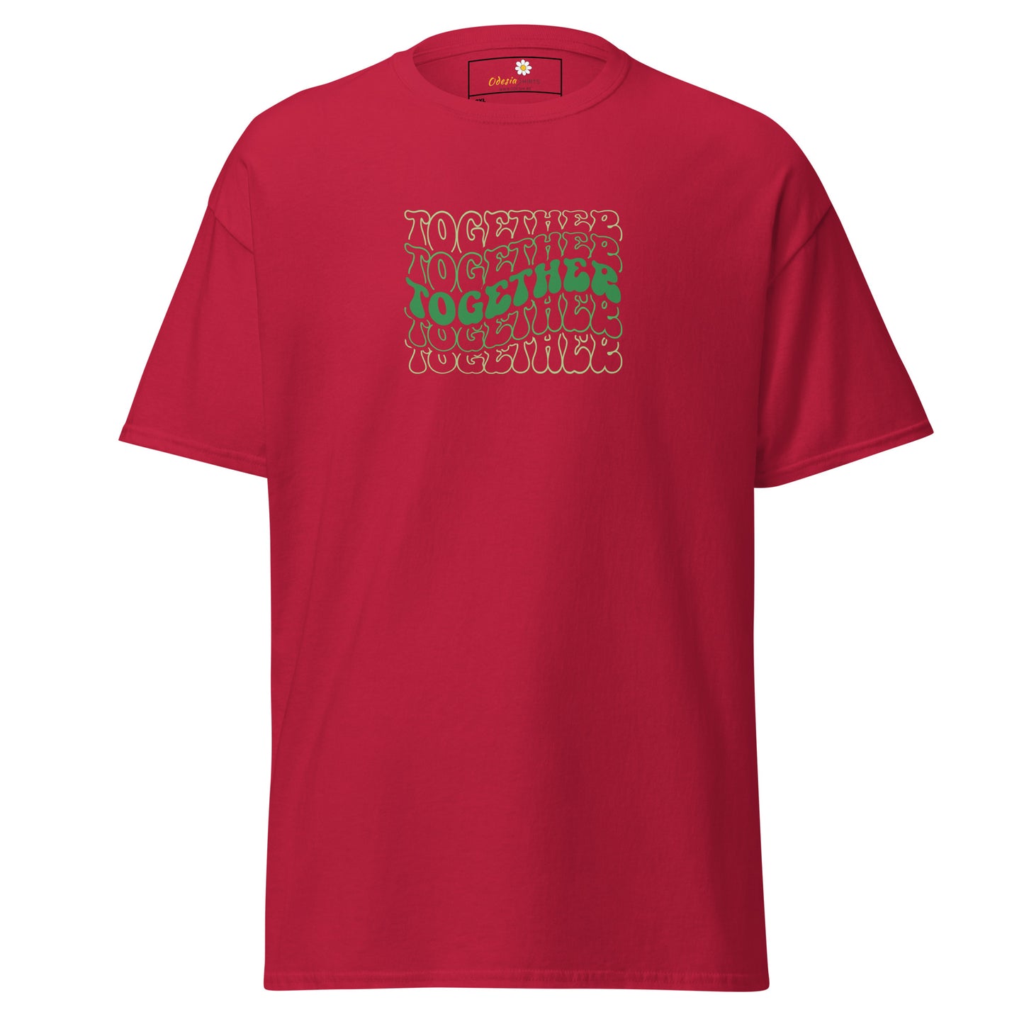 Heren klassiek t-shirt - TEXT POSITIVE TOGETHER - GROOT