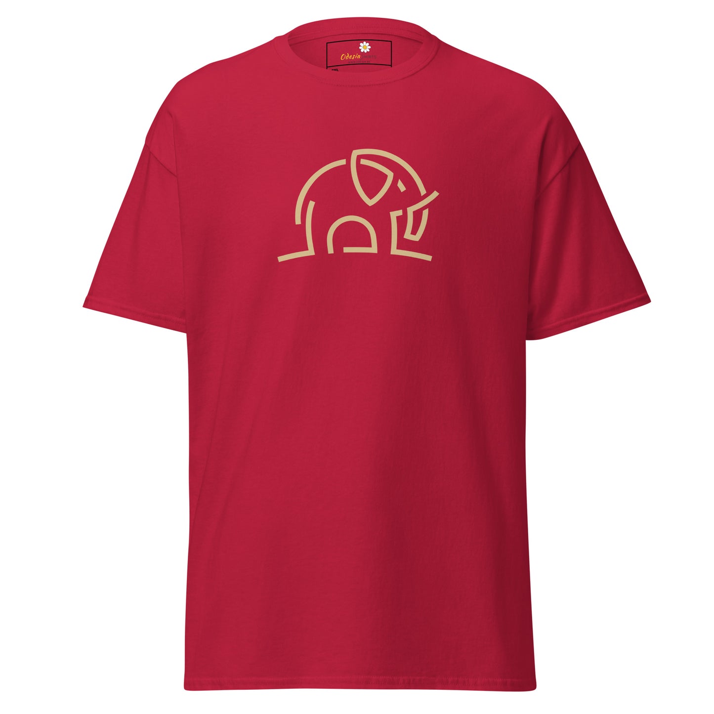 Klassiek heren t-shirt - WILDLIFE ELEPHANT LINES - GROOT